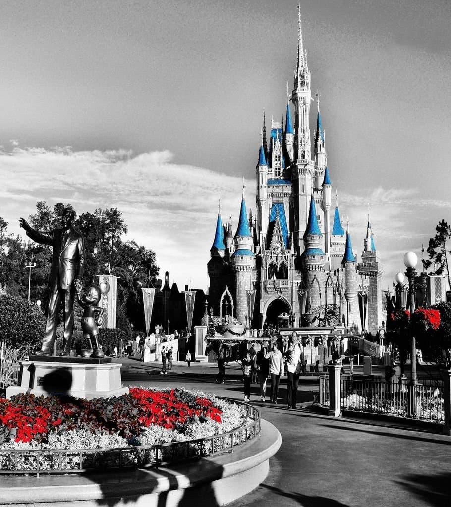 CHSGJY 1pcs Large Canvas Print Wall Art Pictures Modern Home Decor Disney Castle Mickey Mouse Photo Poster (no Frame) 13" x 14.6" inches