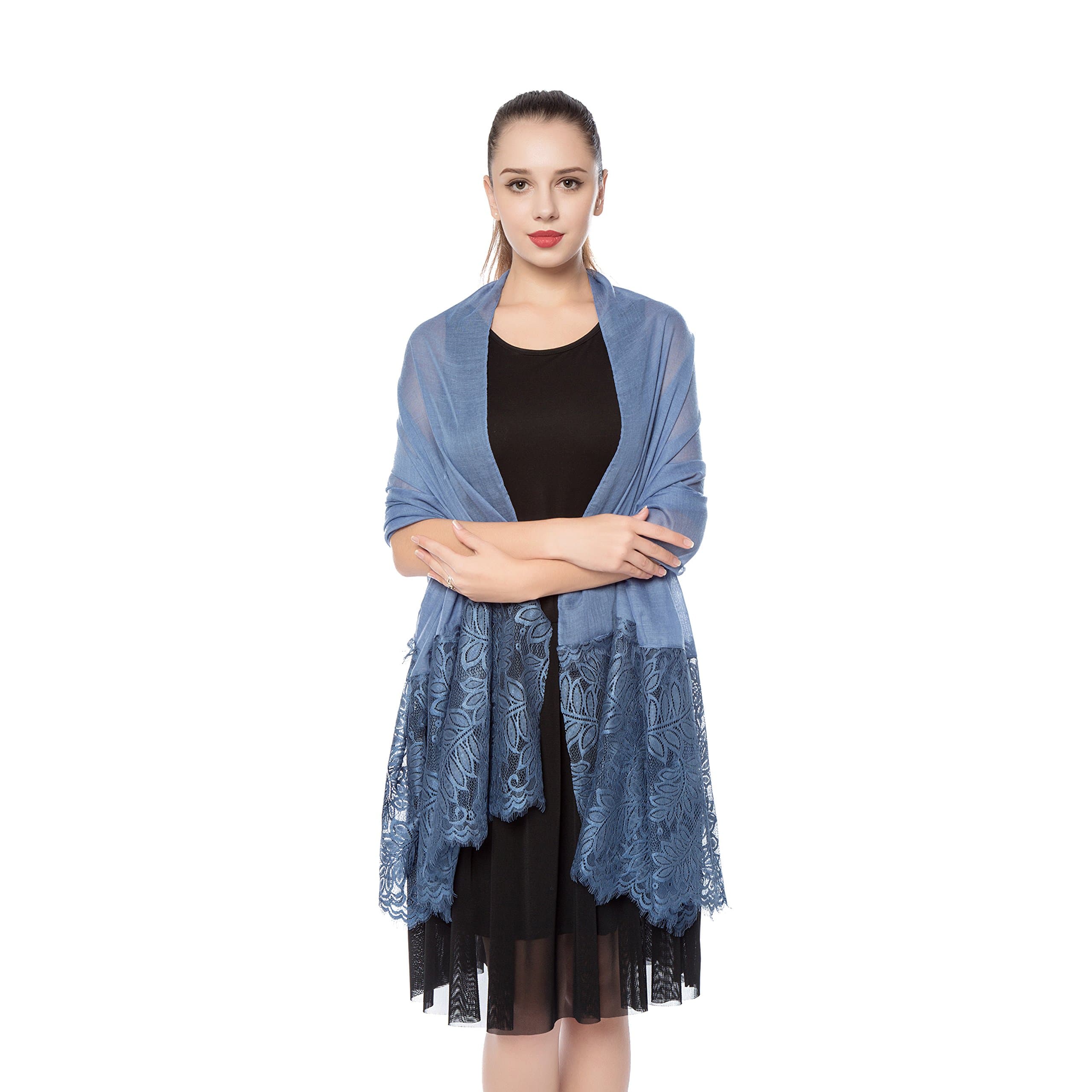 Women Lightweight Fashion Lace Scarf Solid Color Wrap Shawl Gzcvba Soft Evening Coverup
