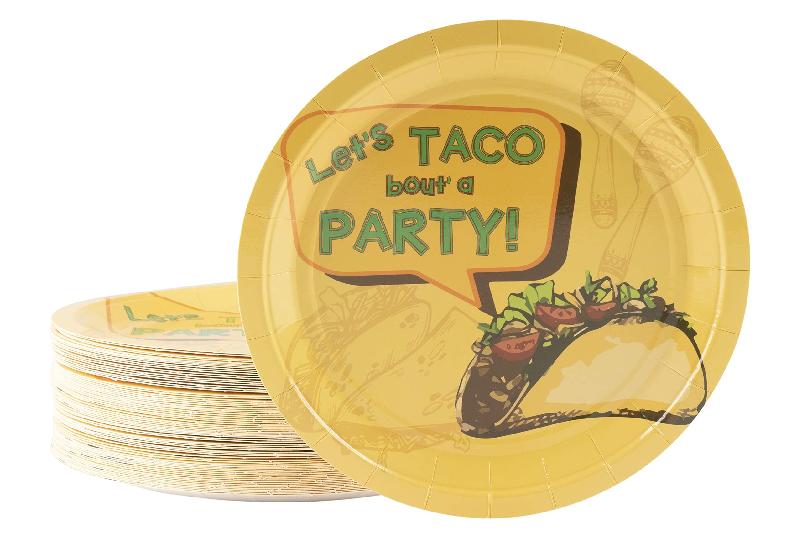Cinco De Mayo Paper Plates, Let’s Taco Bout a Party (9 In, 80 Pack)