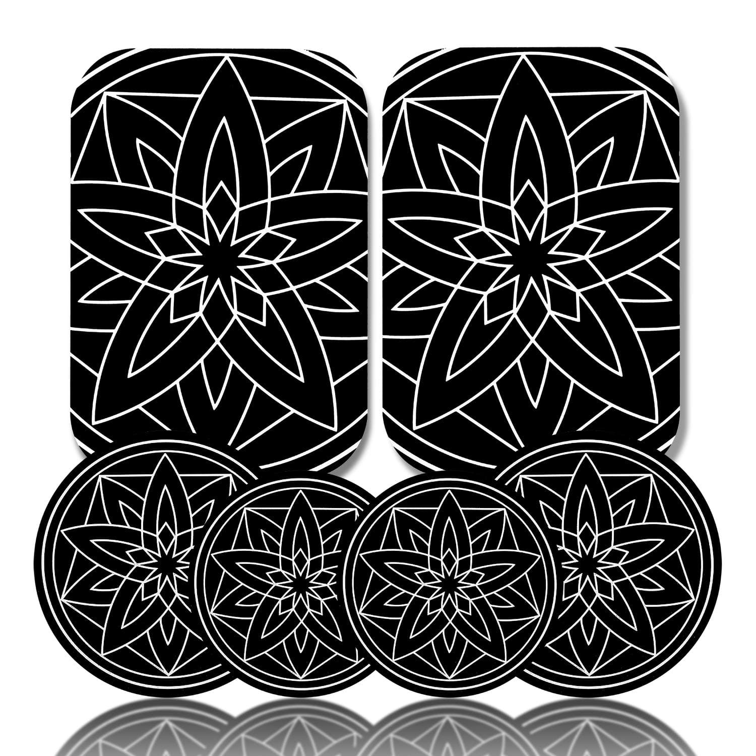 Metal Plate for Phone Car Magnetic Mount 6 Pack,Magnet Holder Disc Replacement Case Sticker with 3M Adhesive for iPhone Magnets Cradle-less Mounts Cell Phone Mini Tablet GPS Stand 2 Rectangle 4 Circle