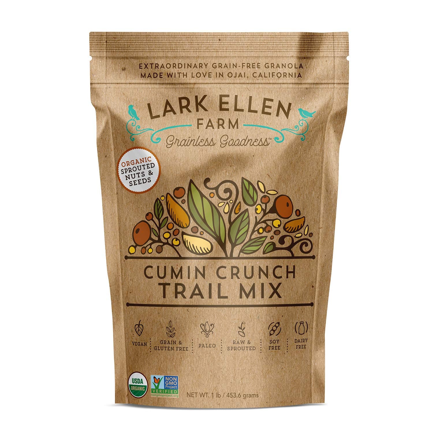 Lark Ellen Farm Cumin Crunch Organic Low Carb Trail Mix, 5.5 Net Carbs - 1 LB