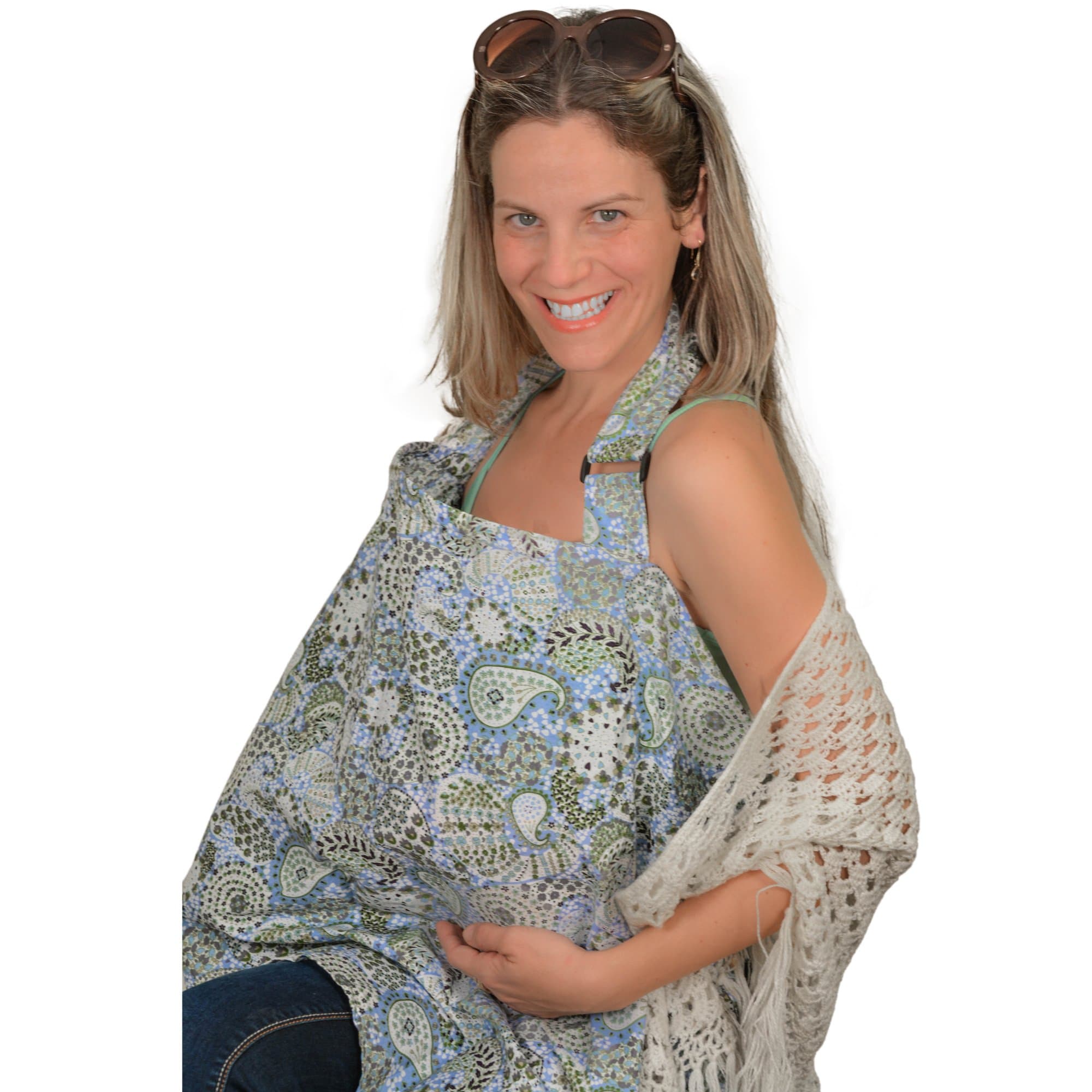 IntiMom Nursing Cover, Baby Breastfeeding Cover, Made of The Highest Quality Fabric, 100% Breathable Cotton with Unique Design and a Complimentary Pouch
