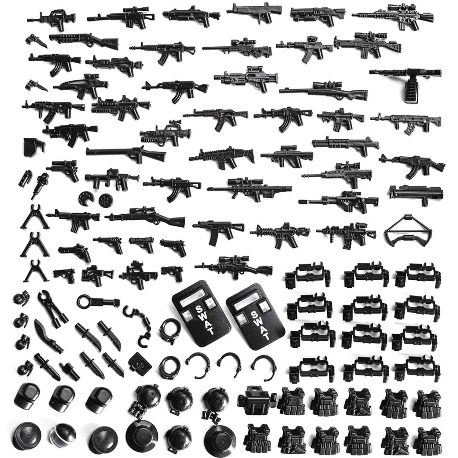 Trendyz Tactical Weapons Pack SWAT Special OPS Modern Combat Assault Gears & Weapons for Minifigures Bricks
