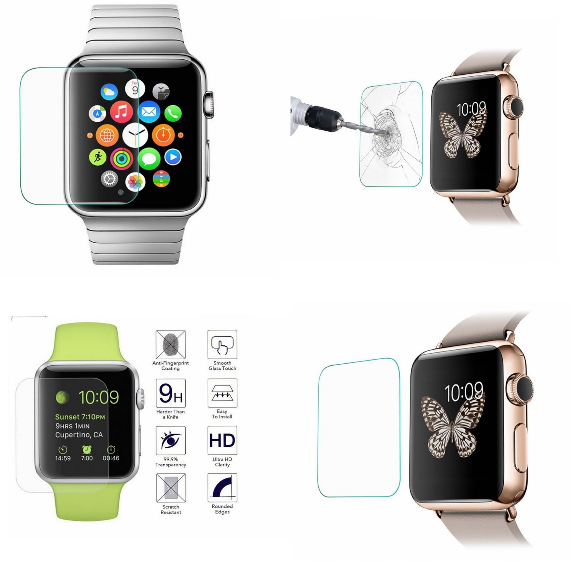 Apple Watch Screen Protector,Mama Mouth Ultra Slim Tempered Glass Film Screen Protector for Apple Watch,Apple Watch SPORT and Apple Watch EDITION 42mm