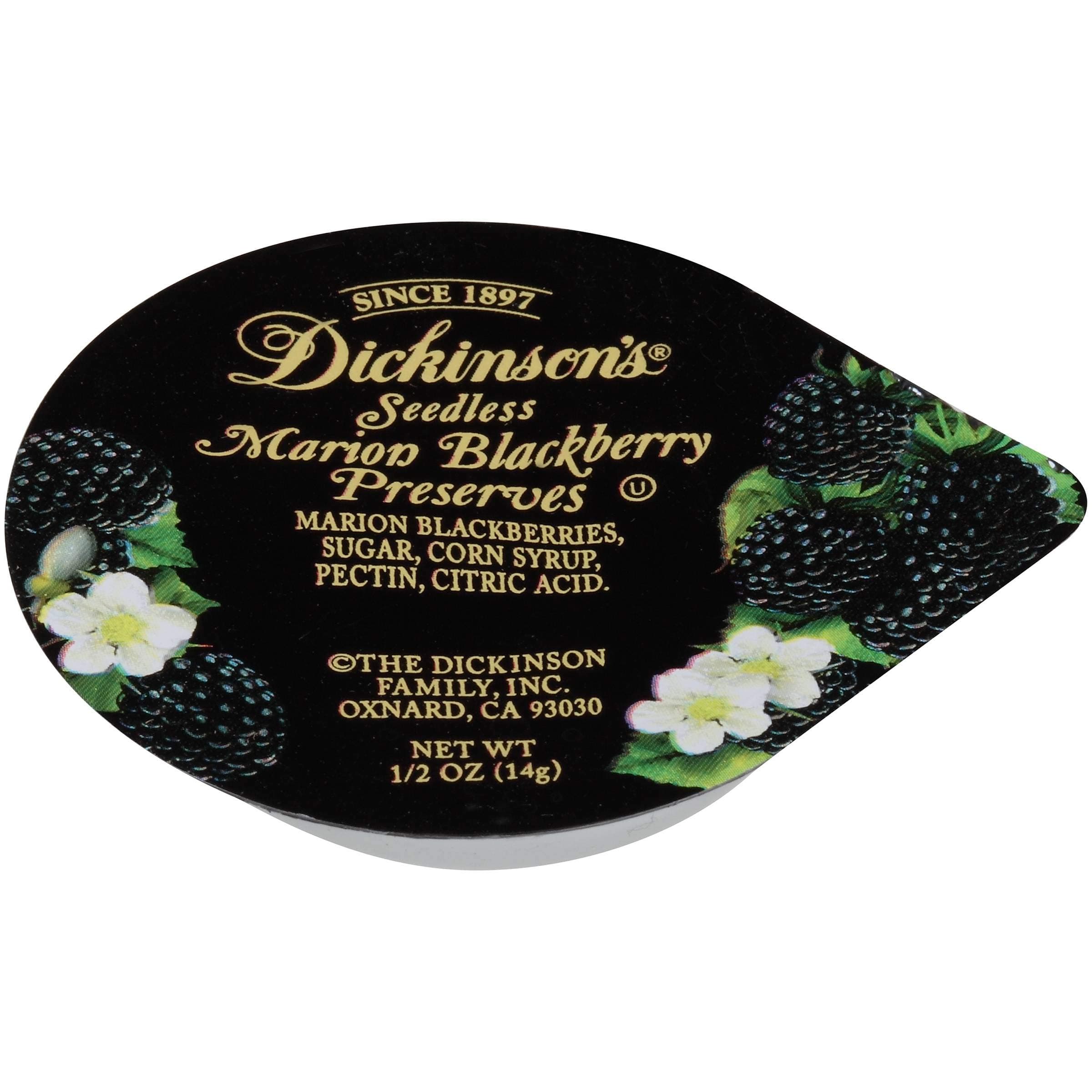 Dickinson Seedless Blackberry Preserves, 1/2 Ounce -- 200 per case.