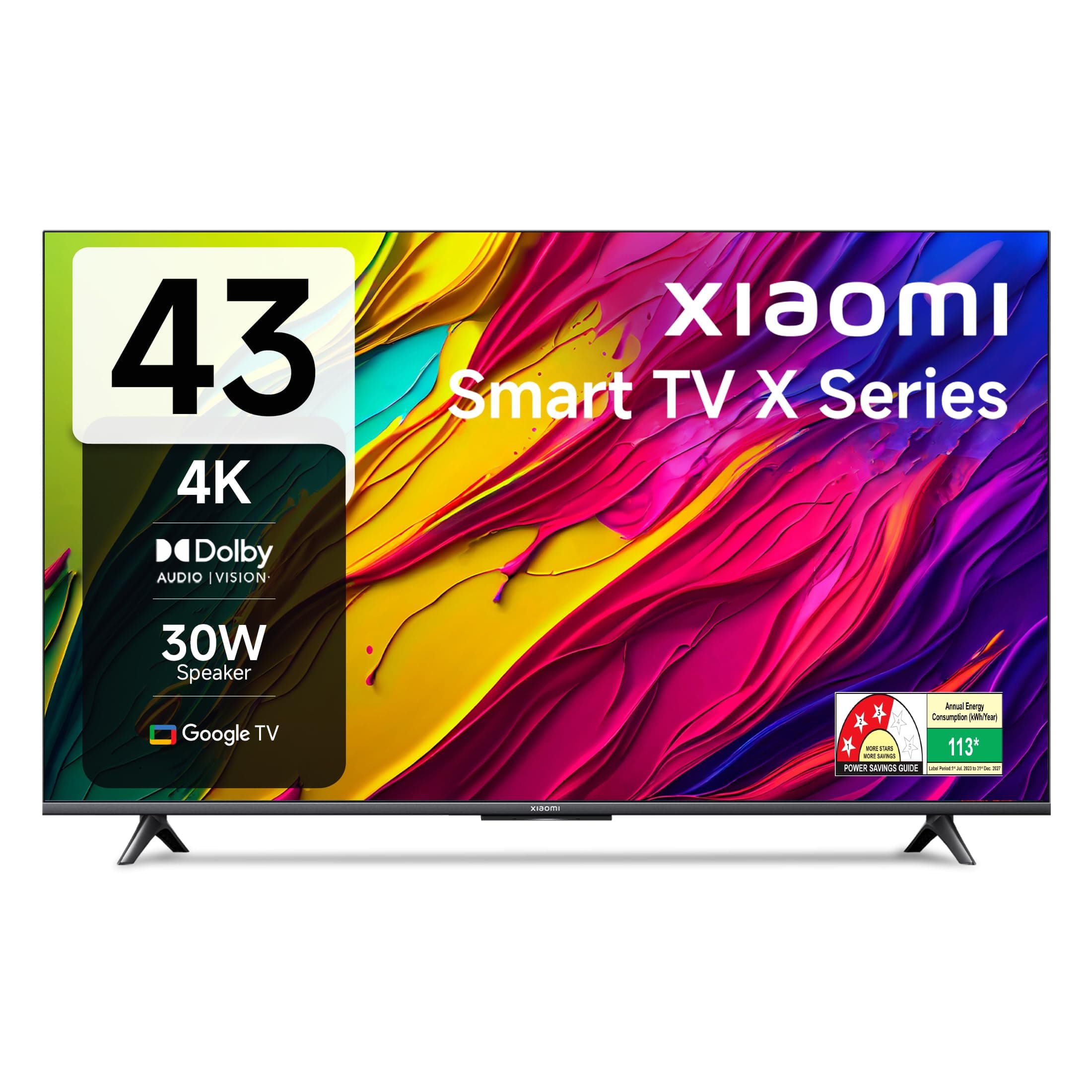 Xiaomi 108 cm (43 inches) X Series 4K LED Smart Google TV L43MA-AUIN (Black)