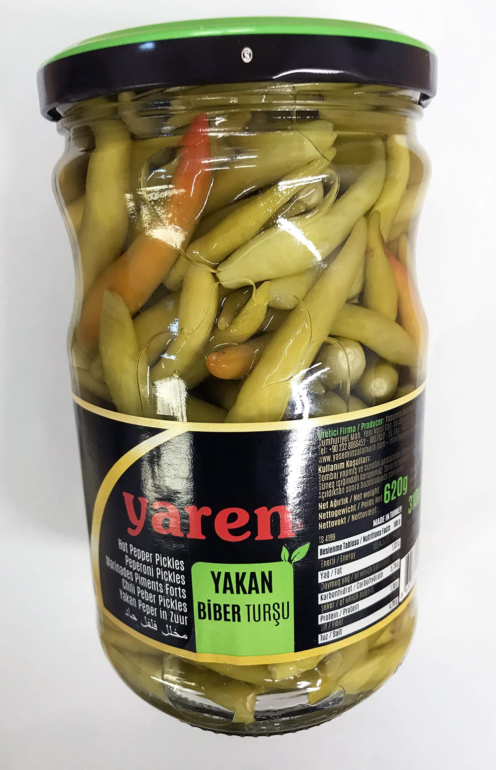 Turkish Yaren Hot Pepper Pickled Aci Biber Tursu Tursusu 720gr