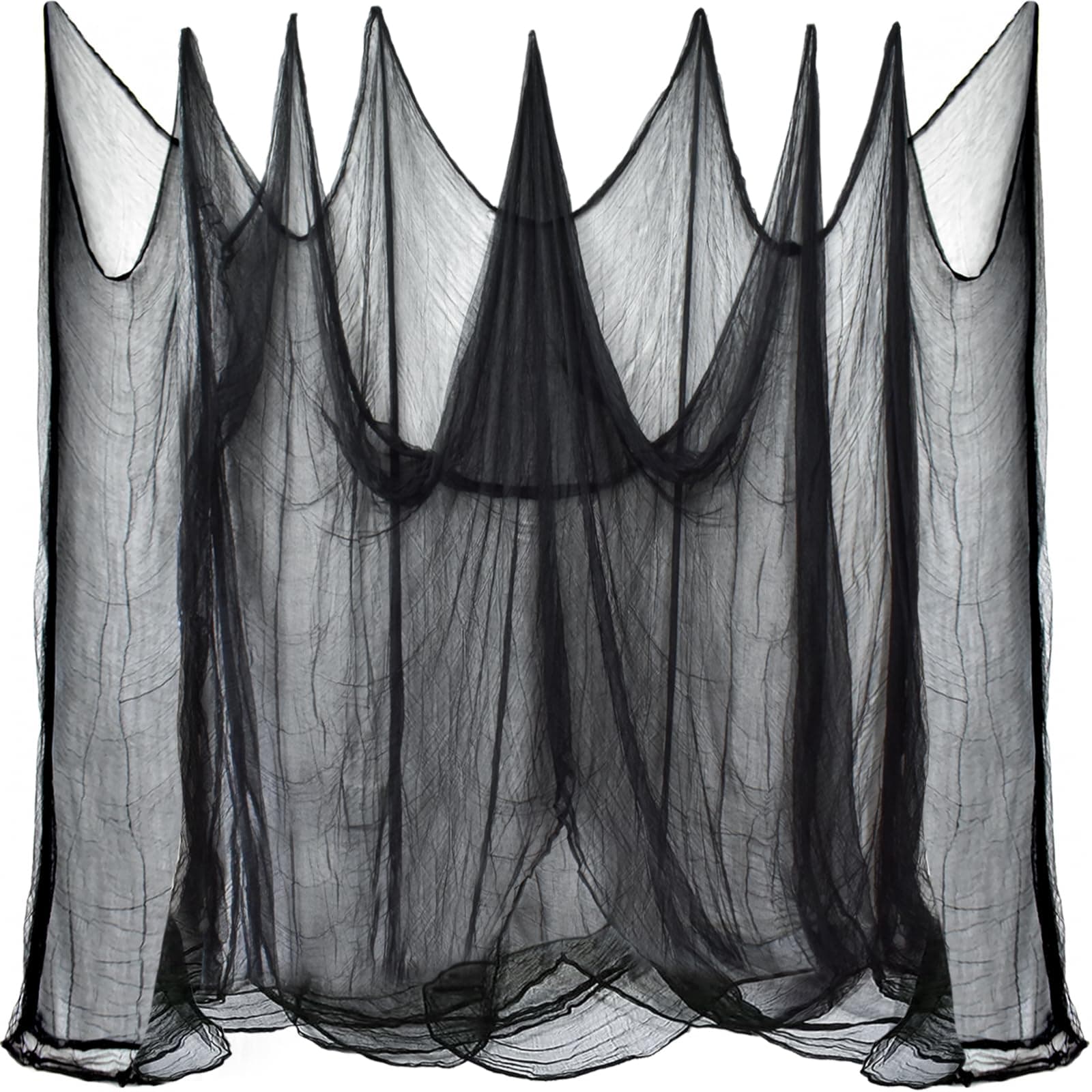 ZeeDix Halloween Black Creepy Cloth 85 x 600in Giant Home Deco Spooky Scary Gauze Cloth for Halloween Party Supplies Haunted Houses Outdoor Yard Wall Doorways Decoration
