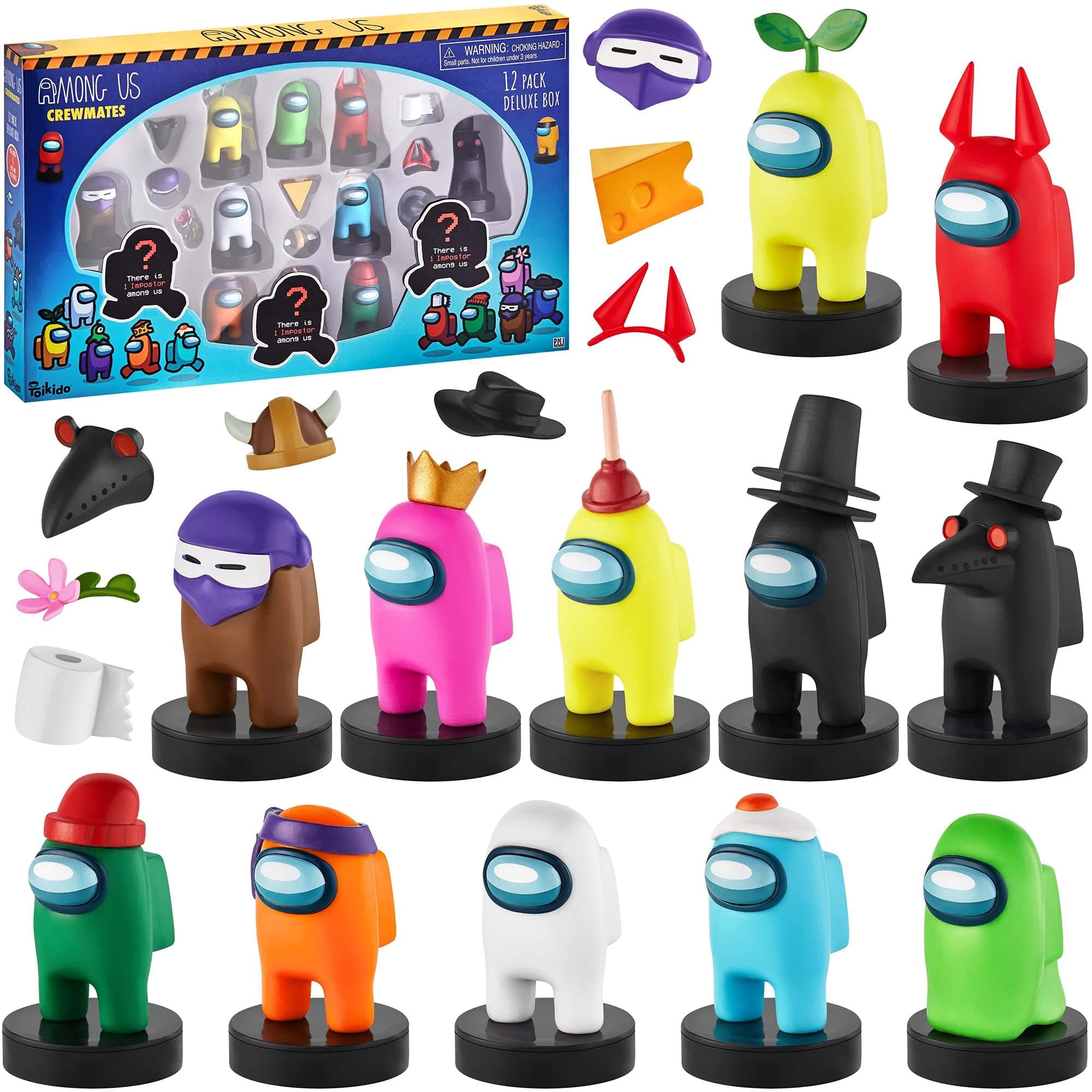 P.M.I. Among Us Stamps for Kids | 12 Among Us Stampers + 8 Accessories | Among Us Party Favors and Playable Collectibles | Among Us Toys for Boys and Girls | Mini Toys for an Among Us Party