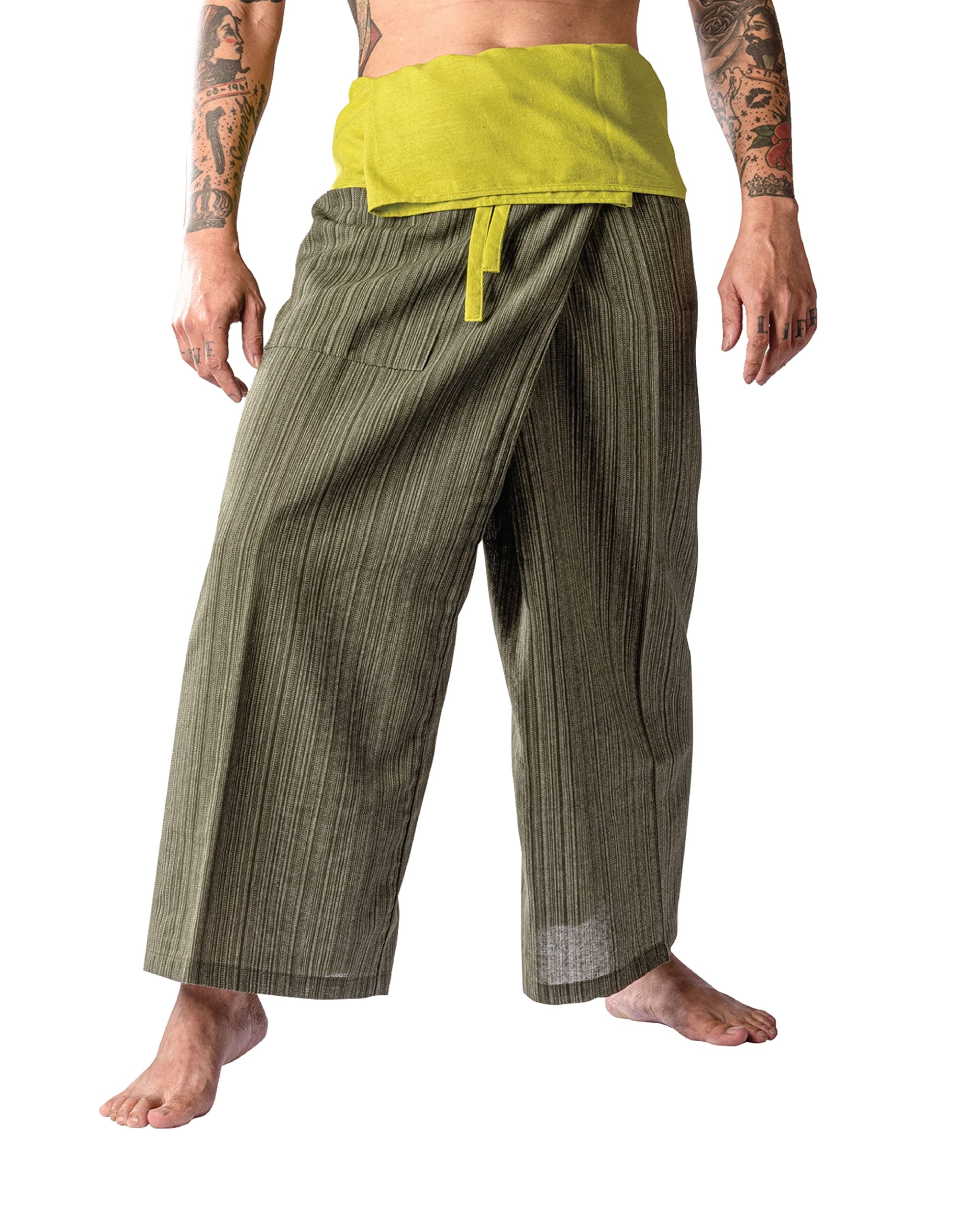 Thai Fisherman Pants Yoga Trousers Cotton One Size 2 Tone