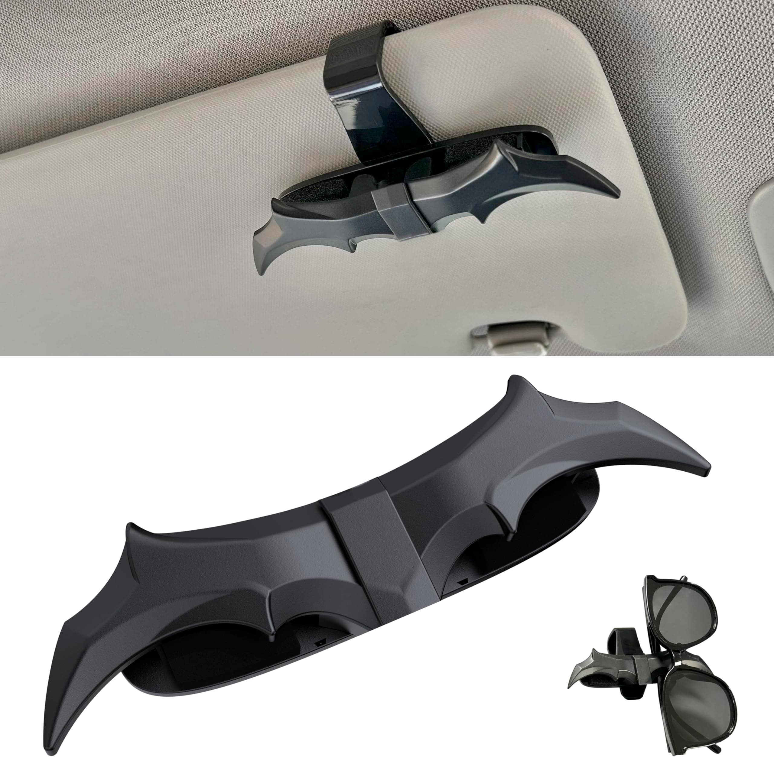 – Bat Wing Shaped Sunglasses Holders for Car, Visor Accessories, Car Gadgets for Man Gifts