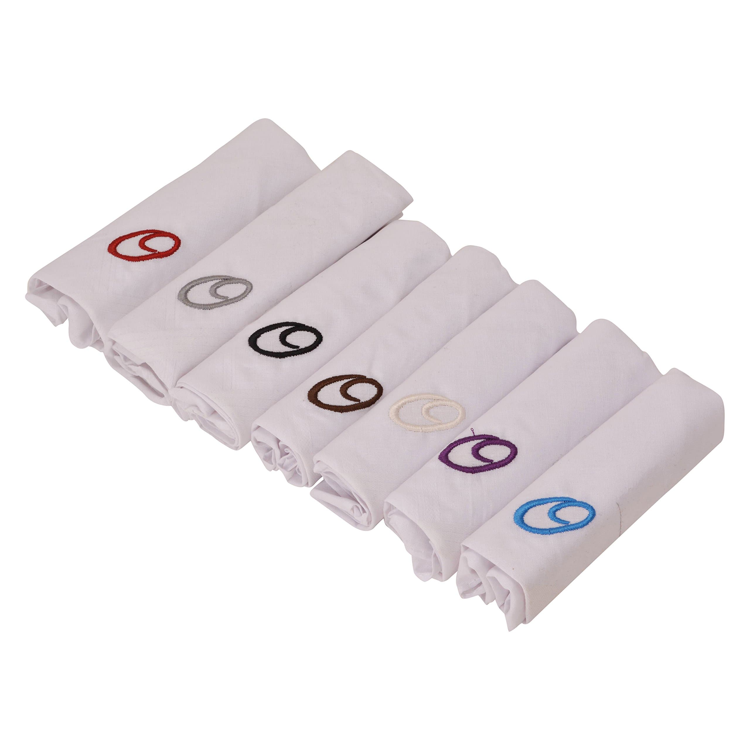 Personalised Initial embroidered Handkerchief 100% COTTON Christmas Wedding Letter O Pack of 7