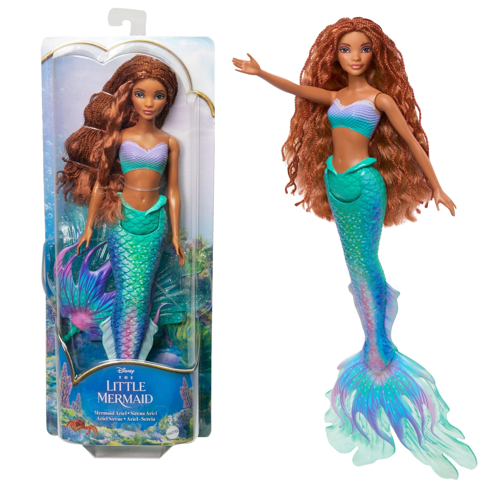 Mattel Disney Toys, Ariel Fashion Doll with Signature Outfit, Inspired by Disney’s The Little Mermaid Movie, HLX08