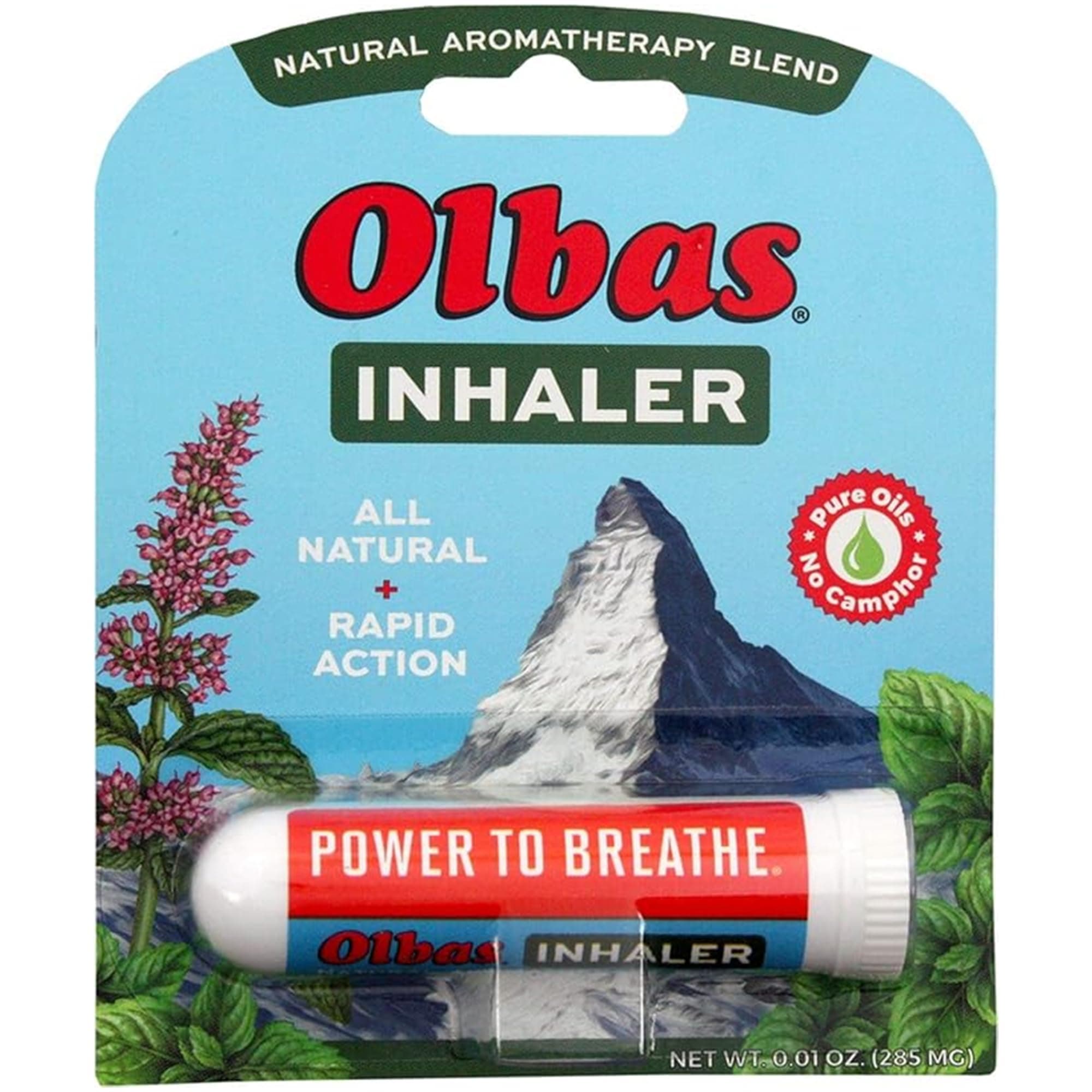 Inhaler Aromatherapy, Essential Oil Inhaler with Natural Oils, 0.01 Oz, 1 Pack, Pocket Sized Nasal Inhaler Stick for Clear Breathing and Sinus Relief