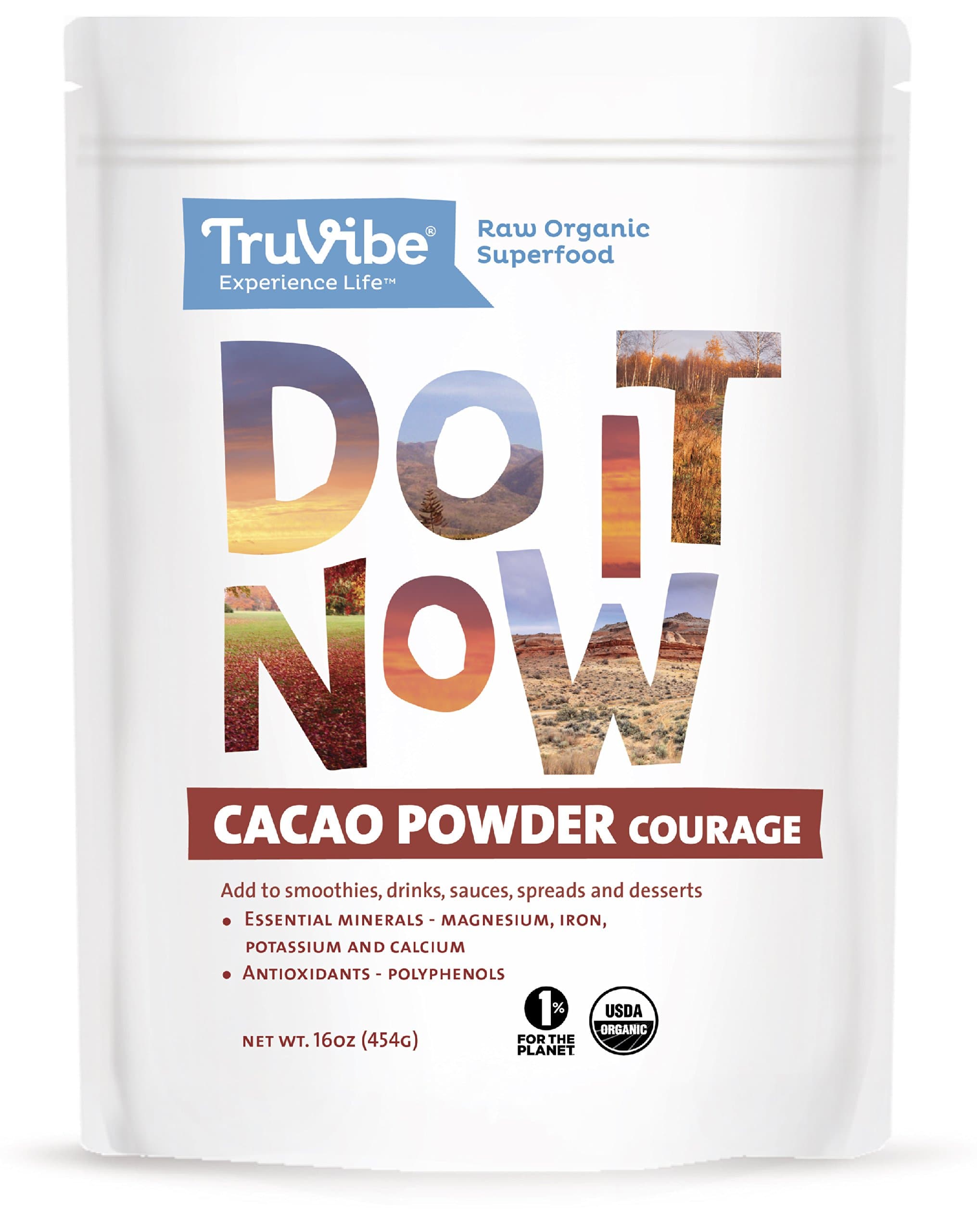TruVibe 100% Organic Raw Cacao Powder, 1 lb