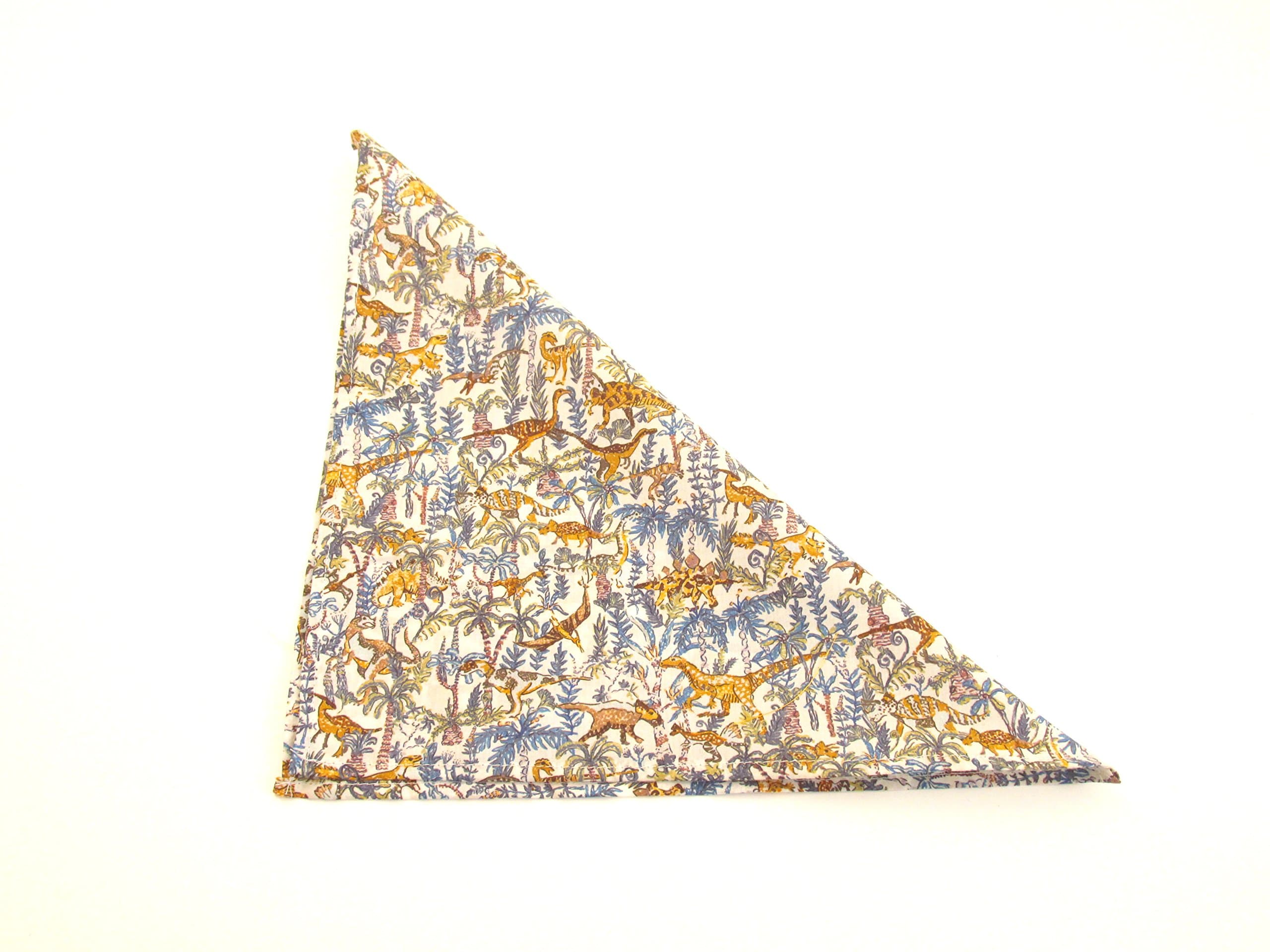 Liberty Print Roar & Rumble Dinosaur Cotton Pocket Square by Van Buck