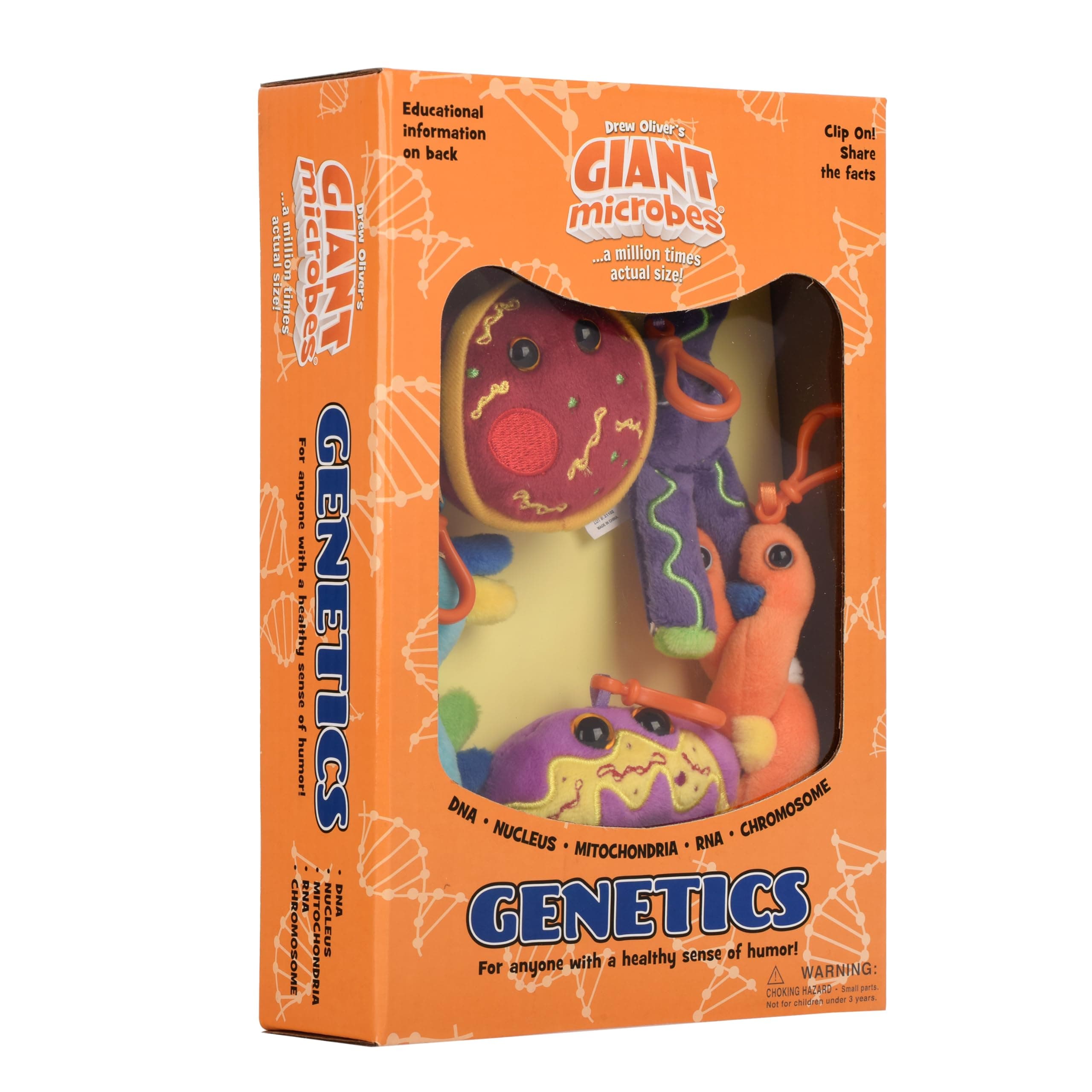 GIANTmicrobes Genetics Themed Gift Box, Genetics Gift, DNA Gifts, Genealogy, Gifts for Genealogists, DNA Plush Keychain, Ancestry Gift, Science Teacher Must Haves