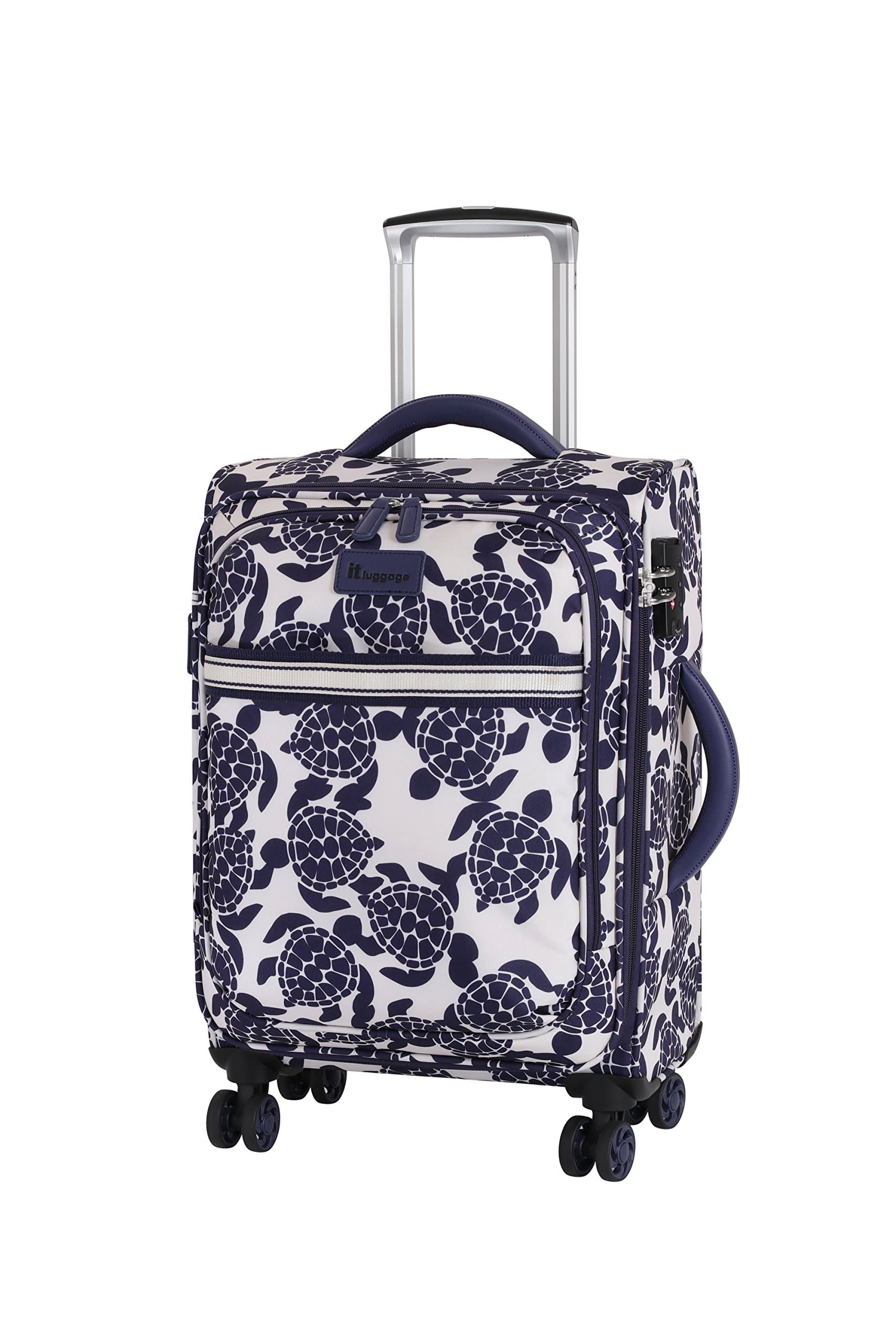 it luggage Nautical Turtles 8 Wheel Lightweight Semi Expander Cabin Suitcase, 54 cm, 44 L, Navy/Cream Sea Turtles Print