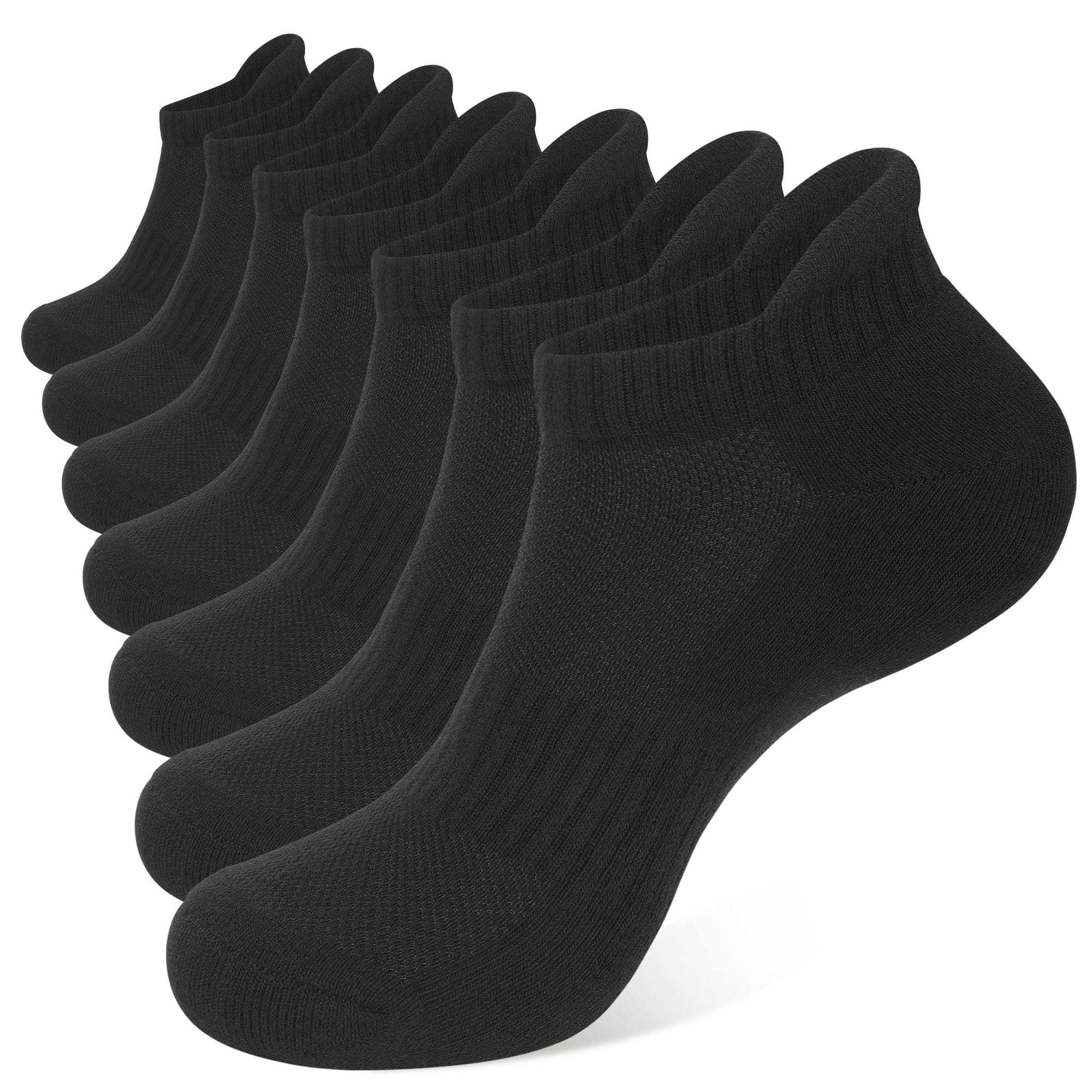 CLOSEMATEMens Ankle Sport Socks 7 Pairs Cotton Cushioned Running Socks Breathable Anti-Blister Low Cut Tab Athletic Socks
