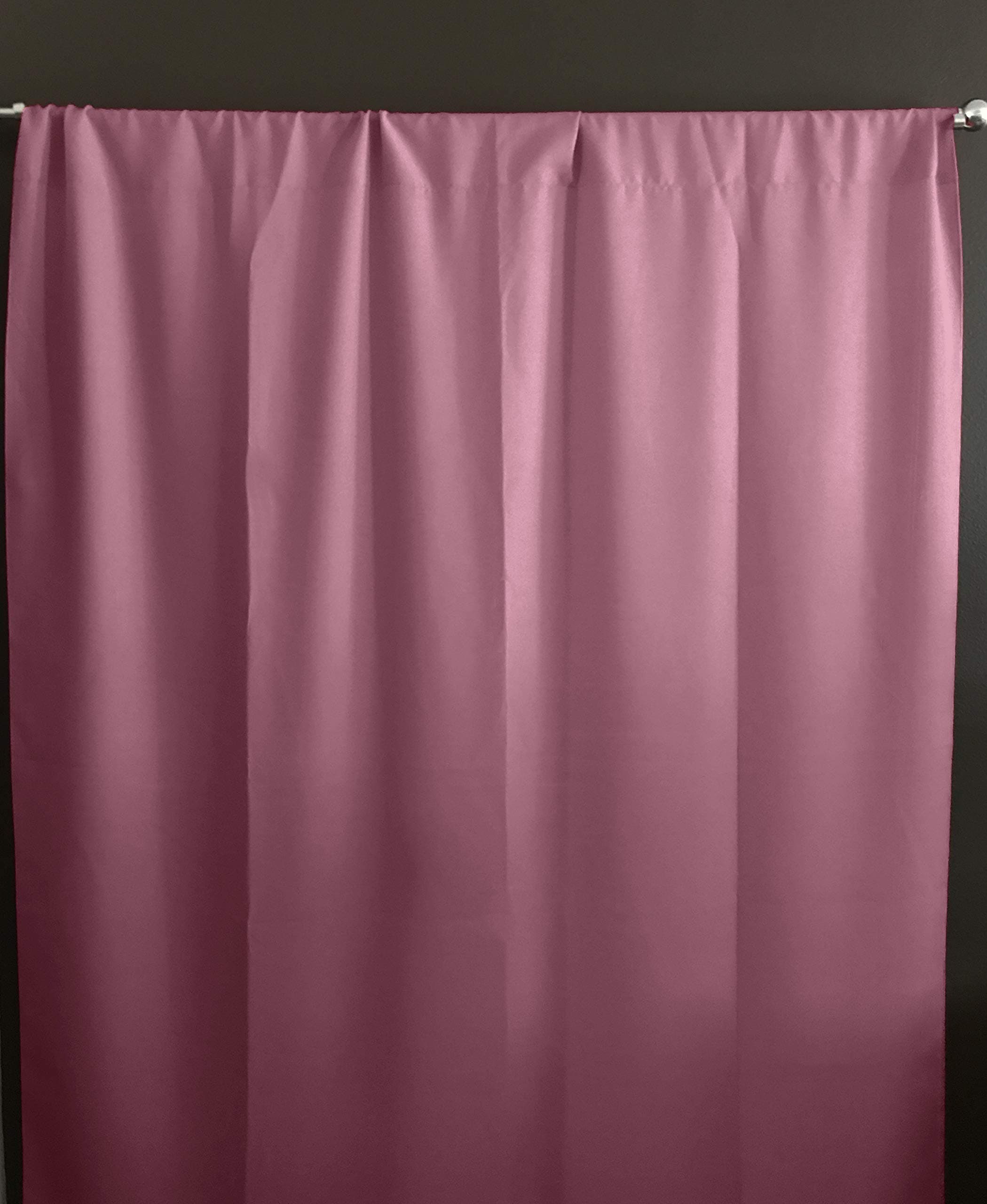 Zen Creative Designs Solid Poplin Curtain Backdrop Panel 58" Wide/Home Window Decor/Photo Studio Backdrop Panel 58" Wide (Dusty Rose, 108" Tall)