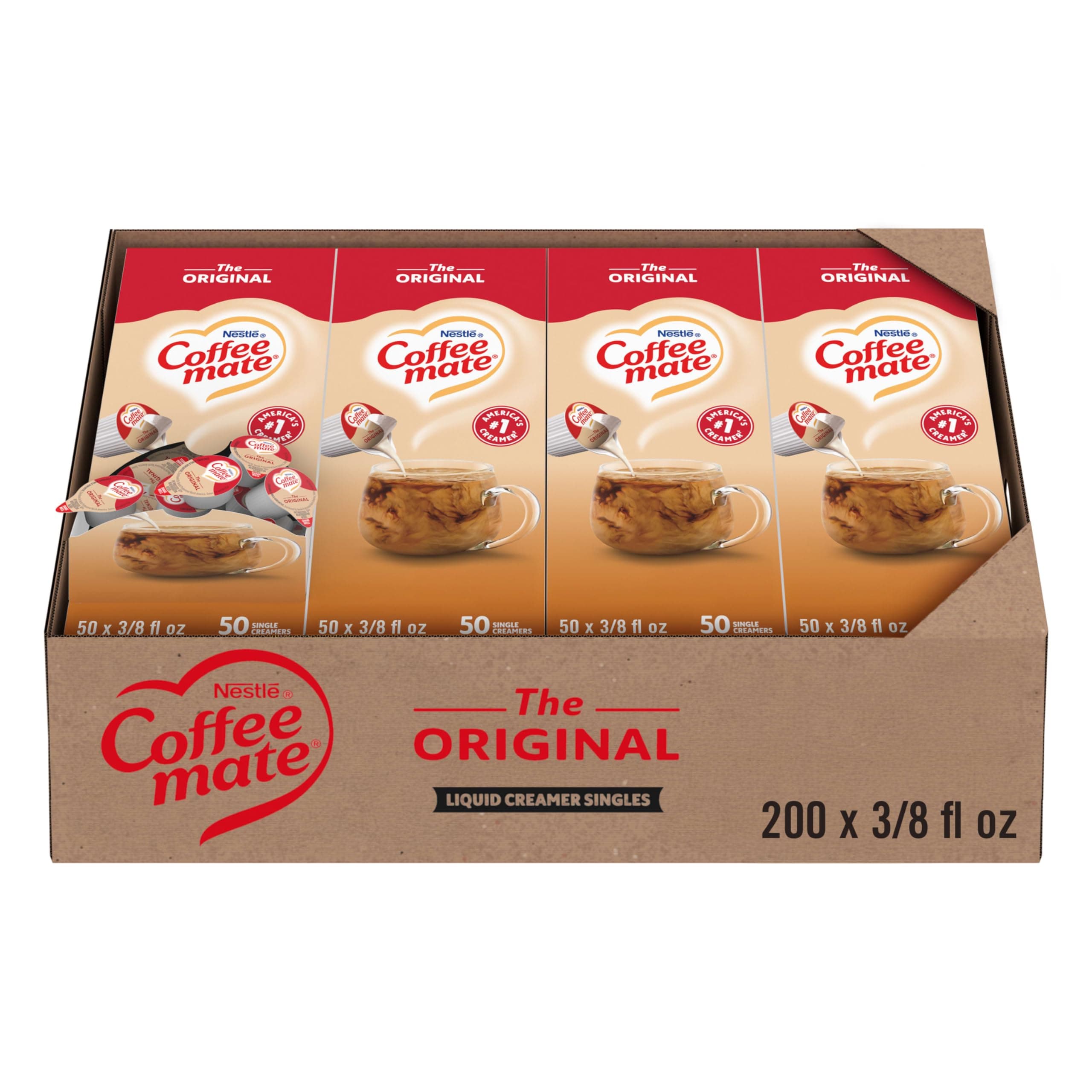 Coffee - Mate Coffee Creamer - Original Liquid Singles - 0.375 - Ounce Creamers - Pack Of 200