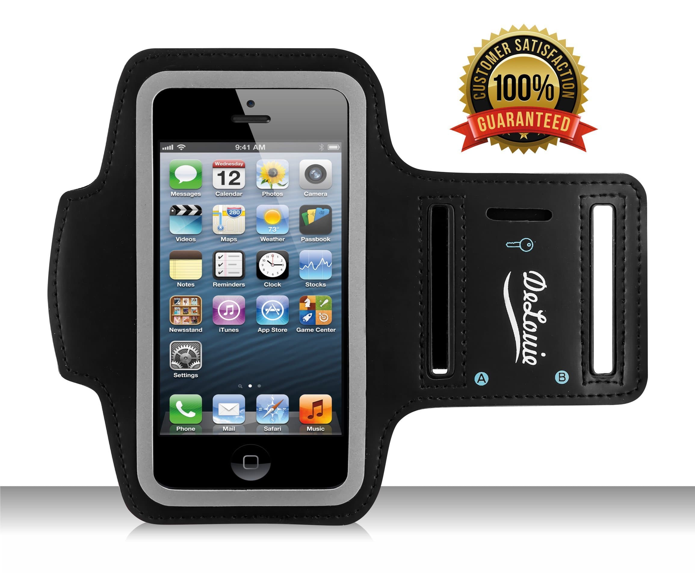 Best iPhone Armband - Sports Armband for Women or Men - Use for Running or Workout – Fits Apple iPhone 4 /5 /5S /5C /iPOD Touch - Best Fitting and Ultra Comfortable - Made of Material - Durable, Dustproof, Water Resistant, Washable – Protects Your Phone – with Free E-book - 30 Day Full Satisfaction or