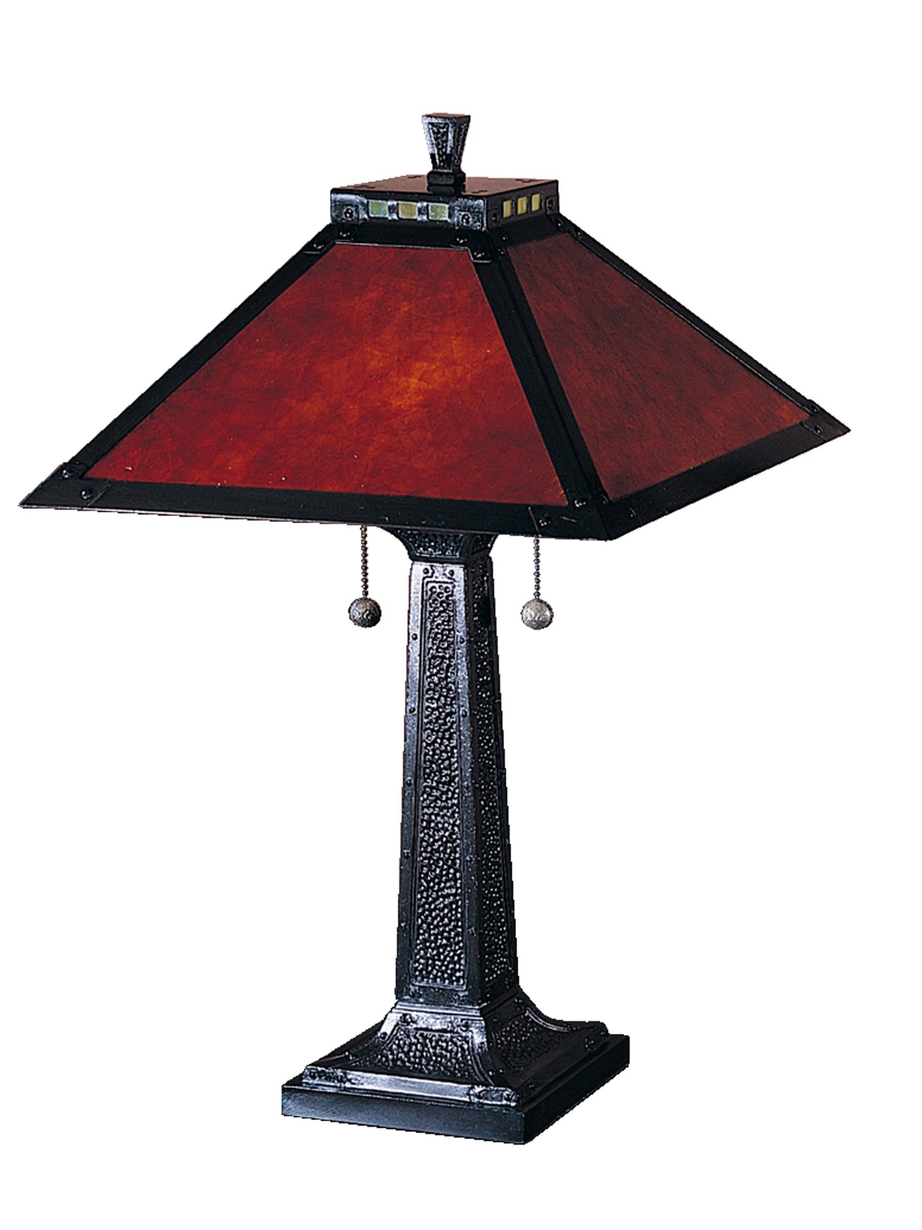 Dale Tiffany TT100174 Tiffany Two Light Table Lamp from Camelot Collection Dark Finish, 15.00 inches, Mica Bronze