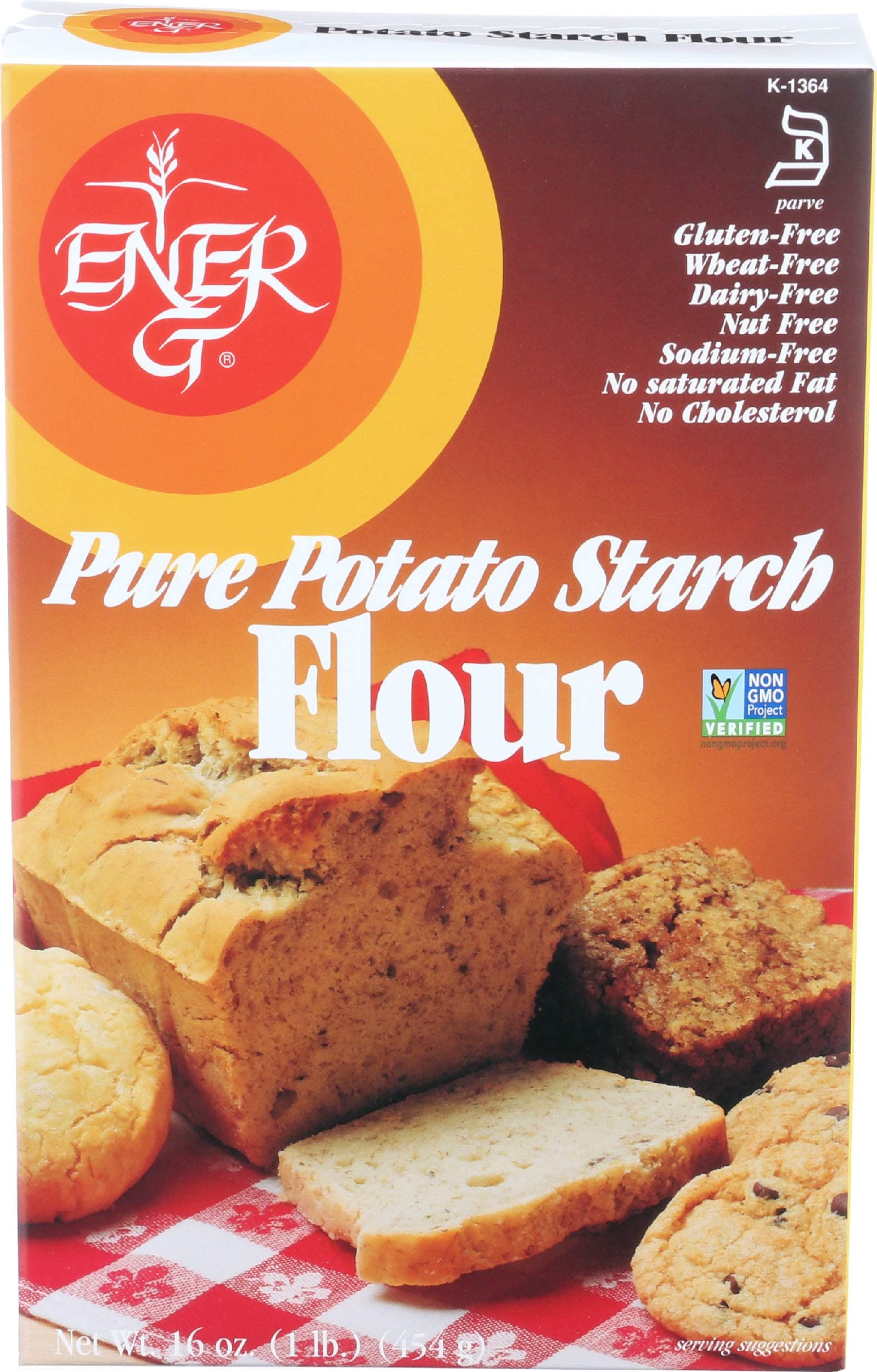 Pure Potato Starch Flour by Ener-G | Gluten Free, Vegan, Nut Free, Non-GMO, Kosher | 16 oz Package
