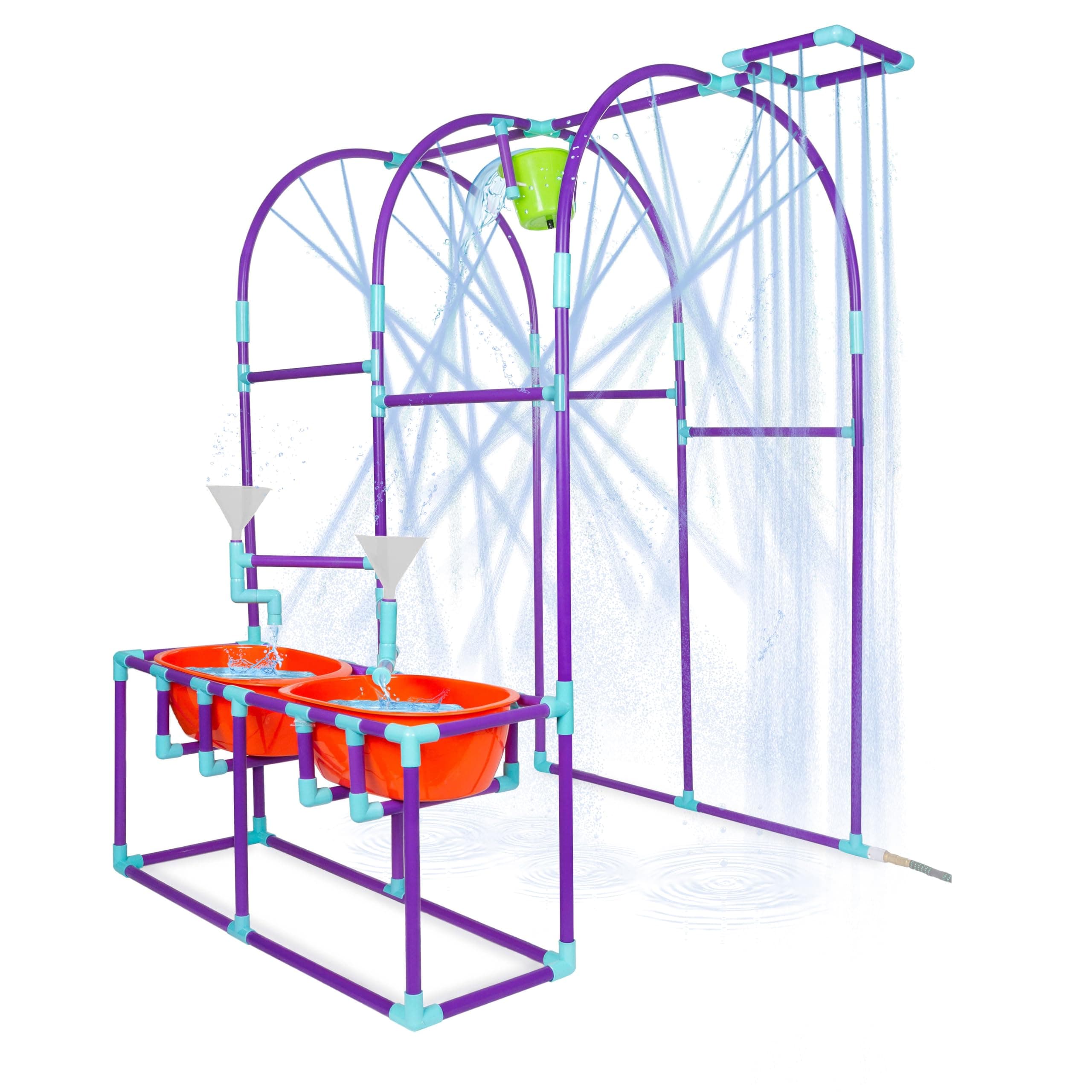 Milliard Water Park Sprinkler Toy for Kids, Outdoor Water Sprinkler with Splash Buckets, Water Table, and Faucets, Backyard Waterpark for Outdoor Summer Fun Activities