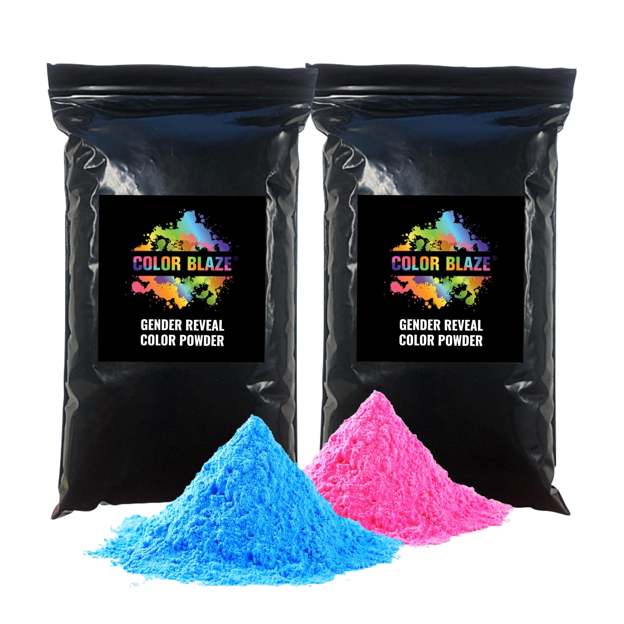 Black-Out Baby Gender Reveal Powder - 2lbs of Colored Powder for Boy or Girl, For Car & Motorcycle Burnout, Toss, Photoshoot, Reveal Party & Festival - 2 Pack of 1 lb - Pink & Blue