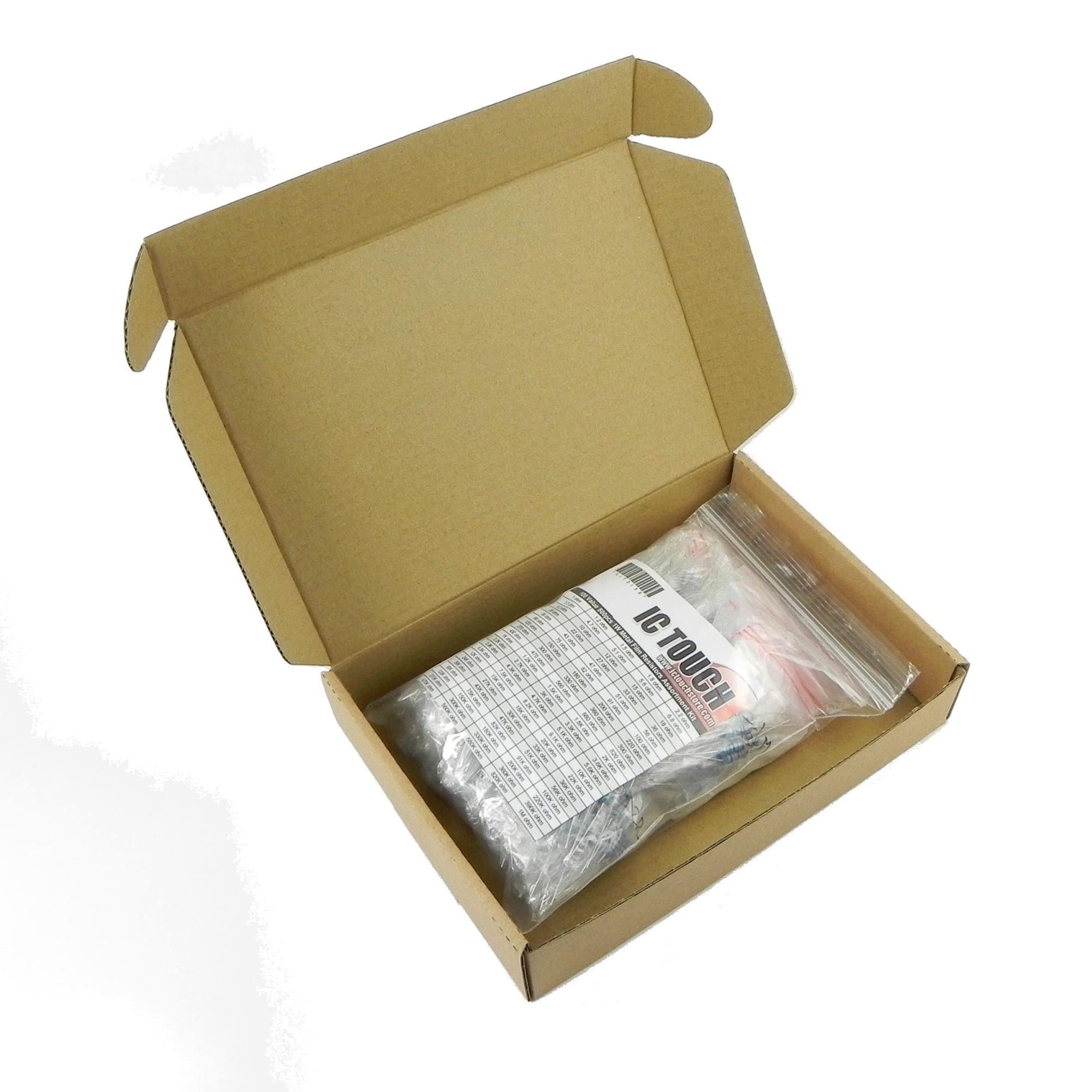 Ictouch 100value 500pcs 1W Metal Film Resistor +/-1% Assortment Kit KIT0158