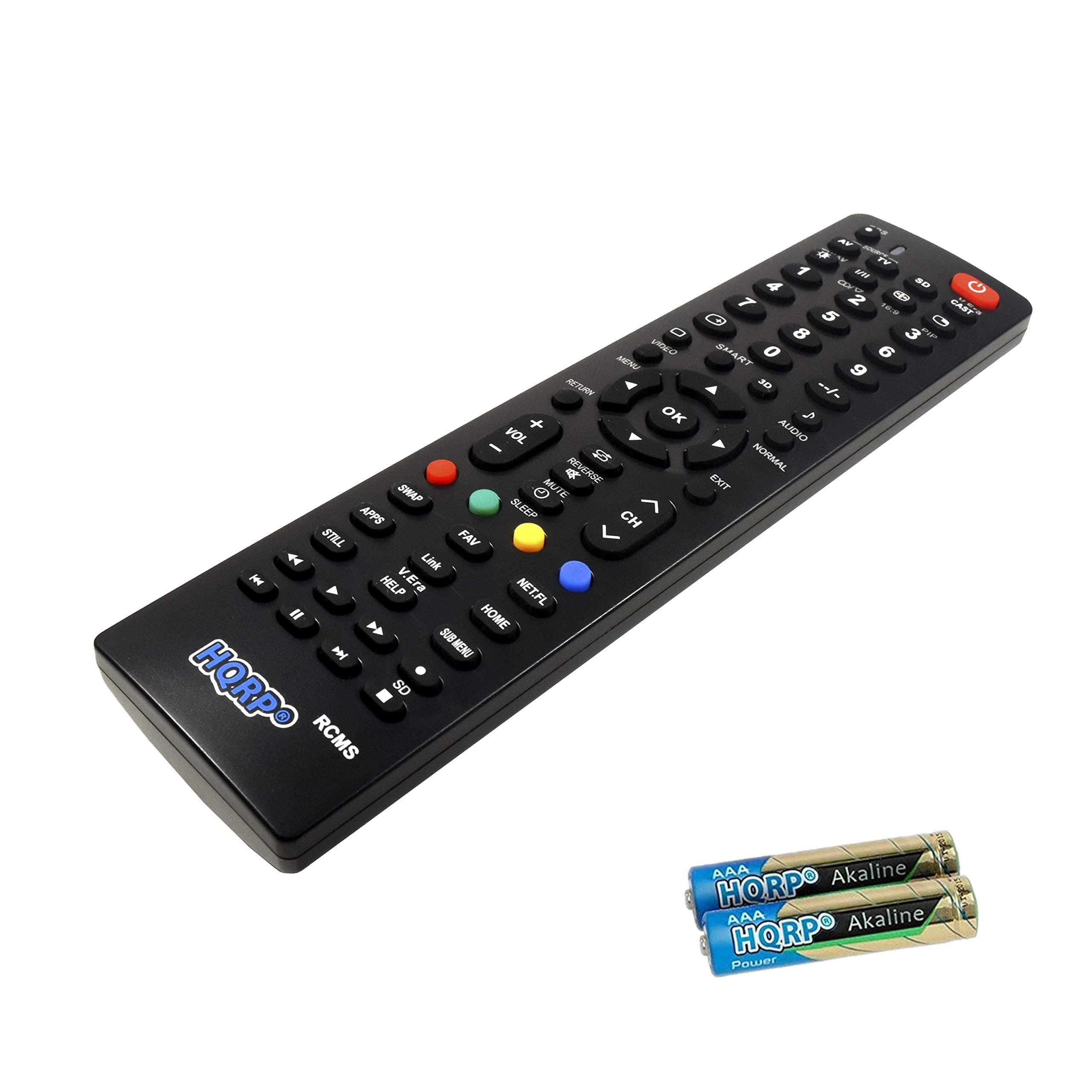 Remote Control for Panasonic TH-50PX500U TH-50PX600U TH-50PX75U LCD LED HD TV Smart 1080p 3D Ultra 4K Plasma + HQRP Coaster