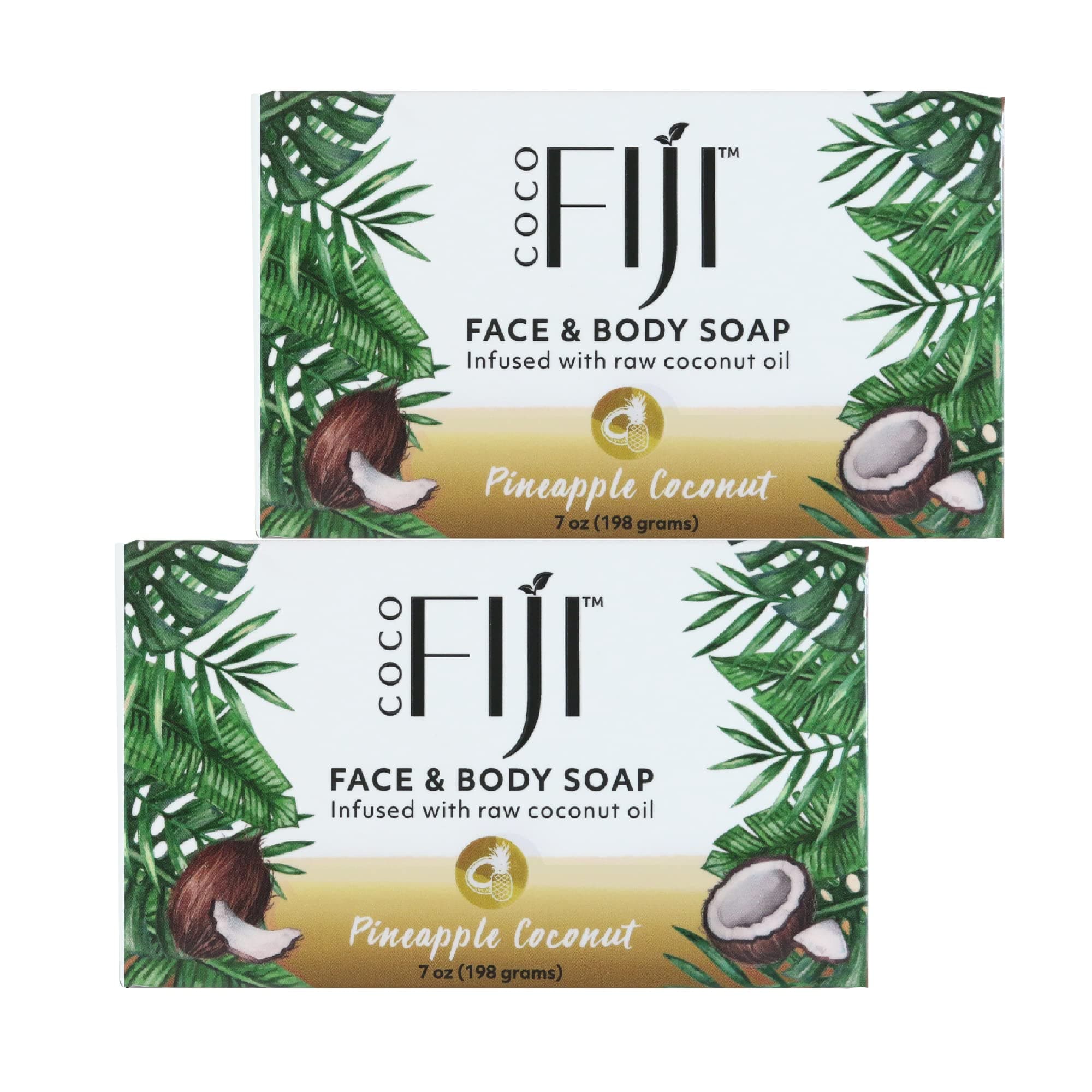 Organic Face And Body Coconut Oil Soap Pineapple Coconut - 7 Oz