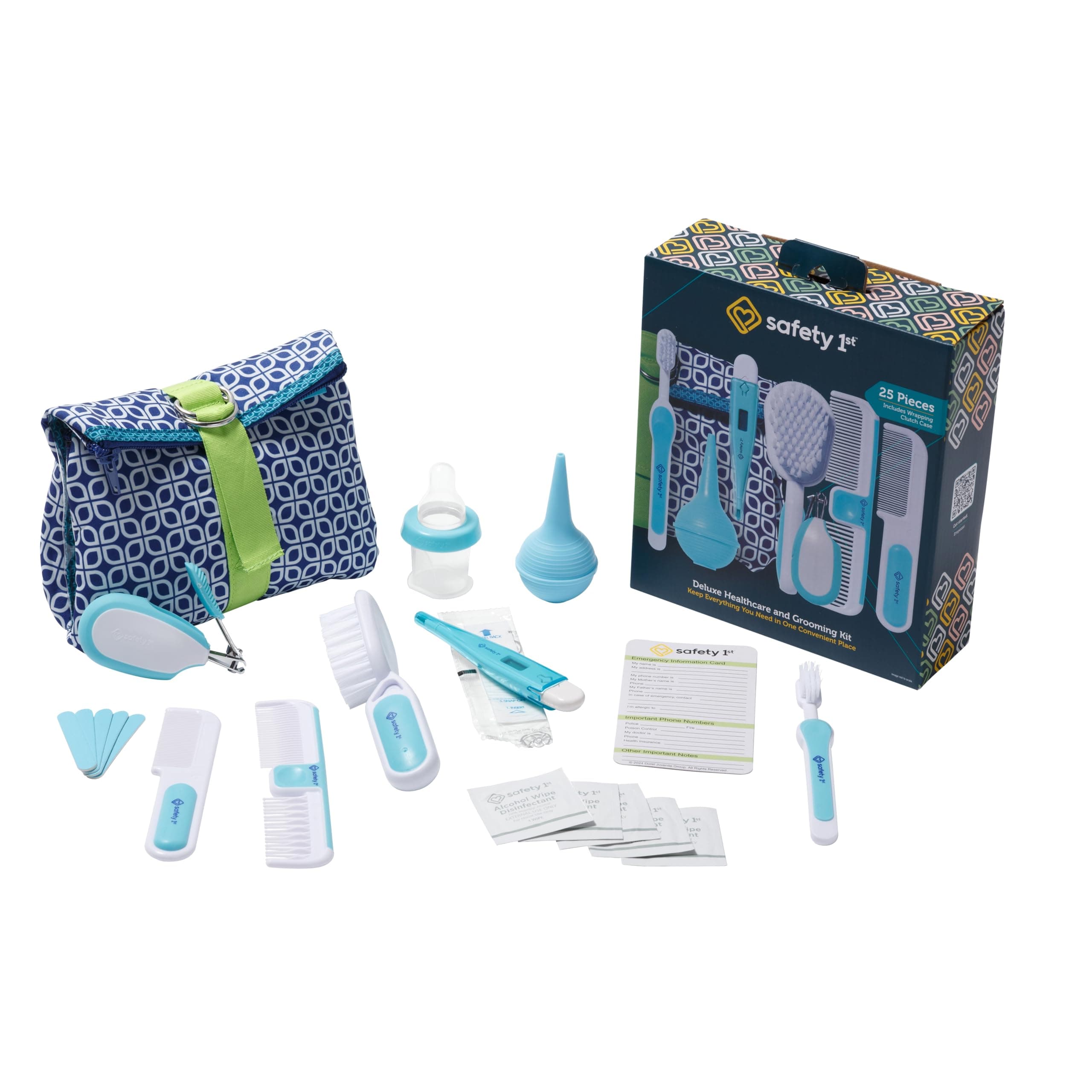 Safety 1st Deluxe Baby Healthcare and Grooming Kit, Arctic Blue, Newborn Baby Essentials, One Size, 25 Pieces