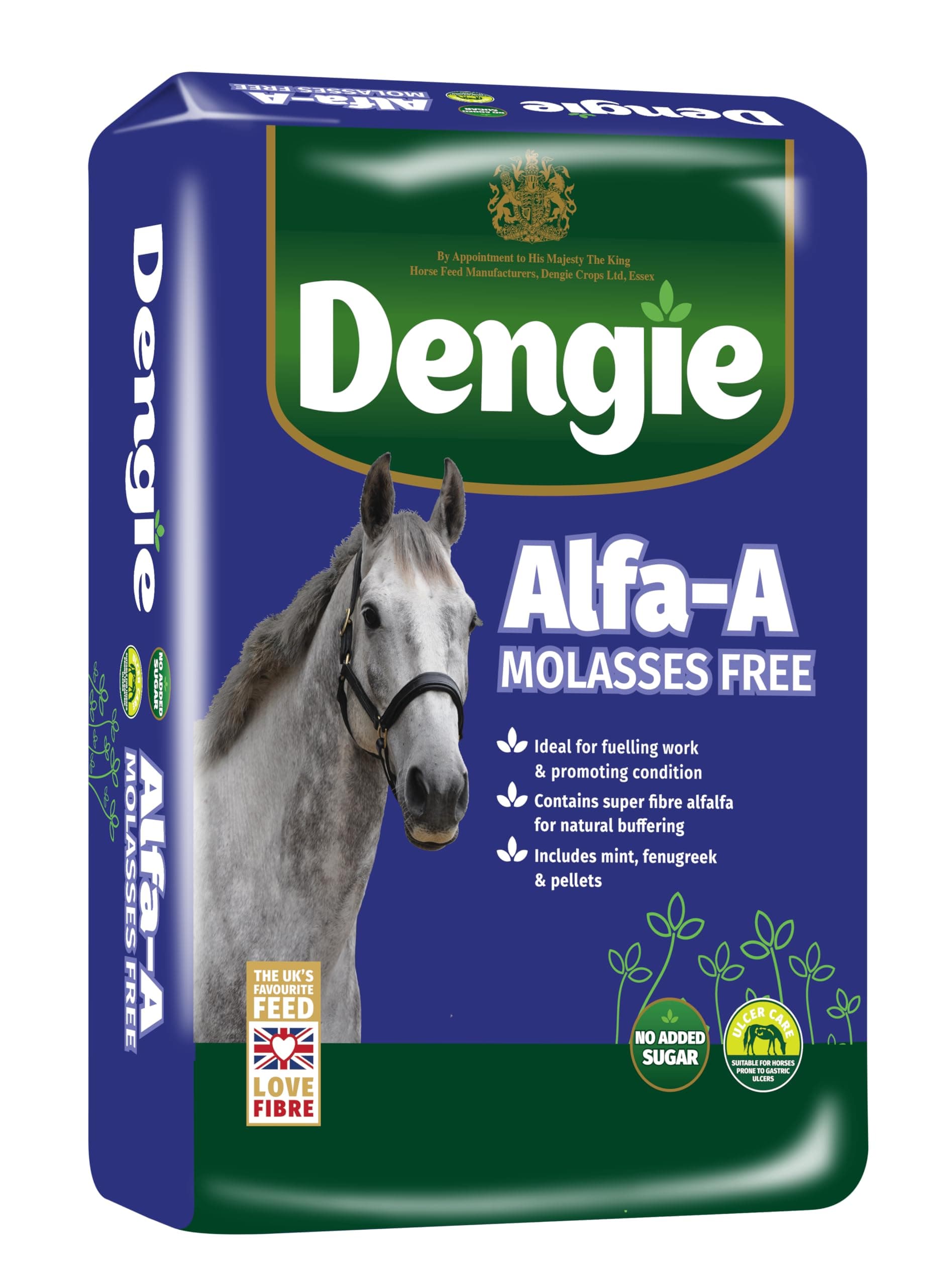 Alfa A Molasses Free 20kg Horse Feed - Promotes Condition - Low Sugar Horse Food - Chaff for Fussy Horses Includes Mint, Fenugreek & Alfalfa Pellets