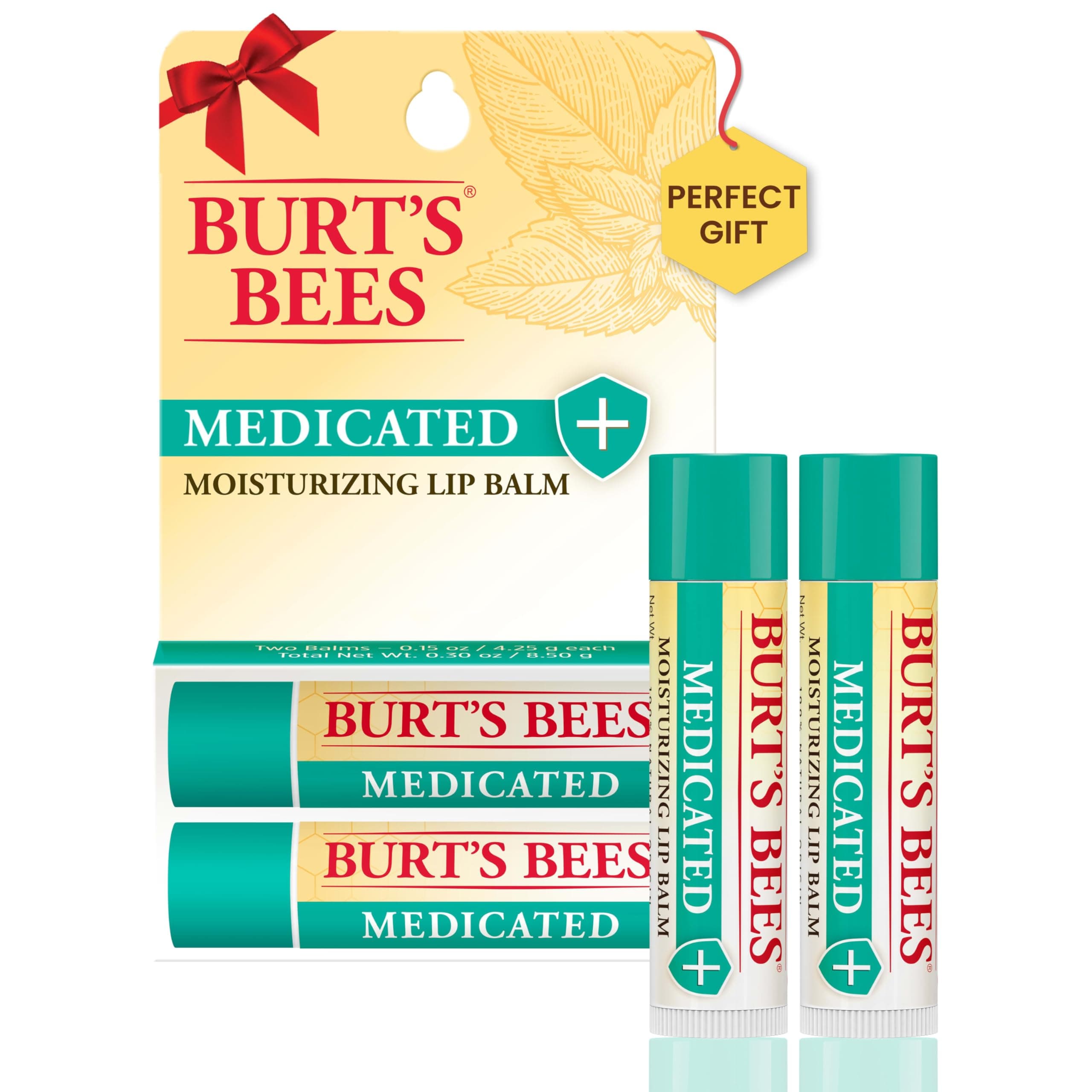 Burts Bees Medicated Lip Balm with Menthol & Eucalyptus, Blister Box, 0.15 Ounce, 2 Count by Burt's Bees