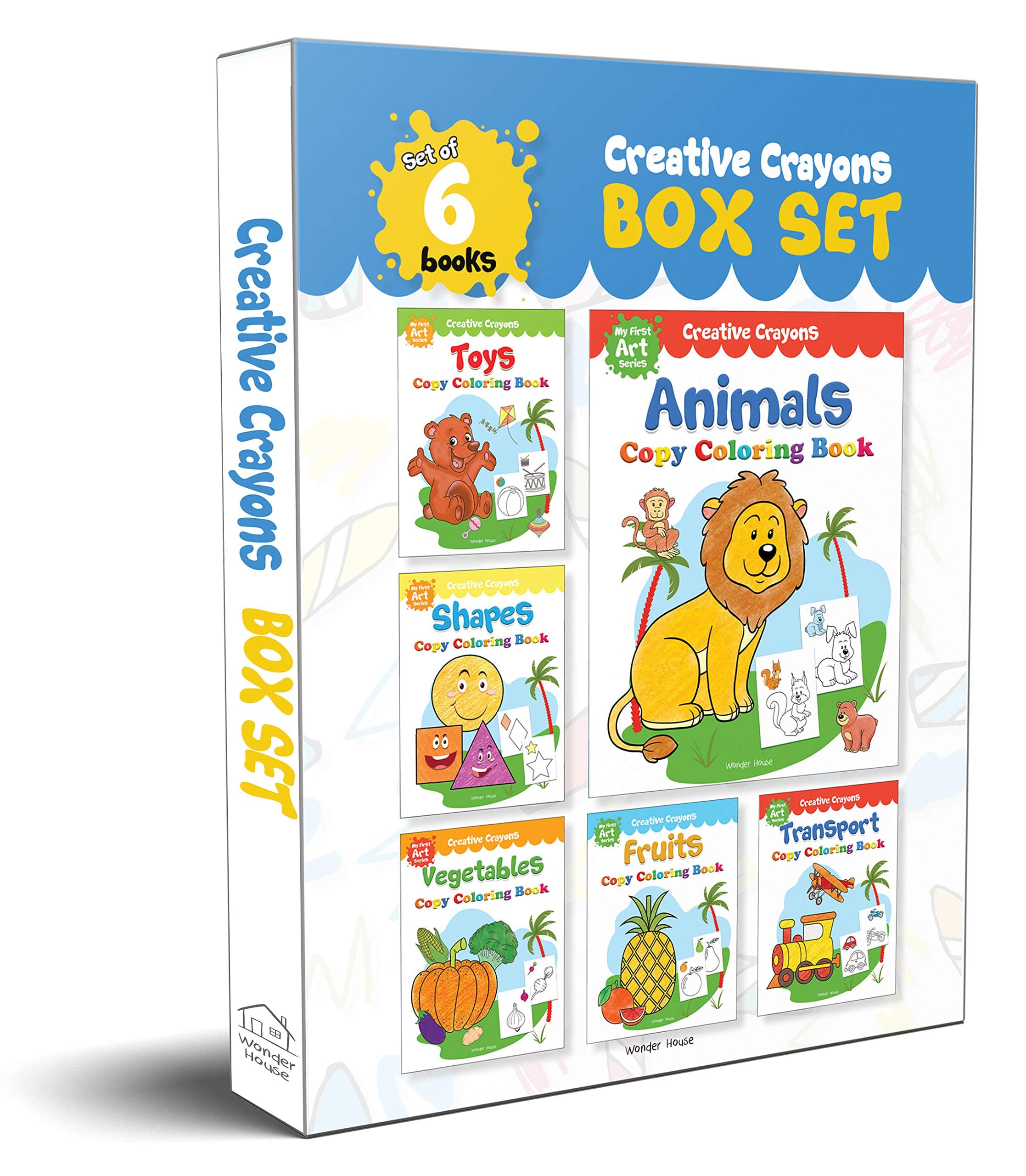 Colouring Books Super Boxset: Pack of 6 Crayon Copy Colour Books for Kids (Creative Crayons)