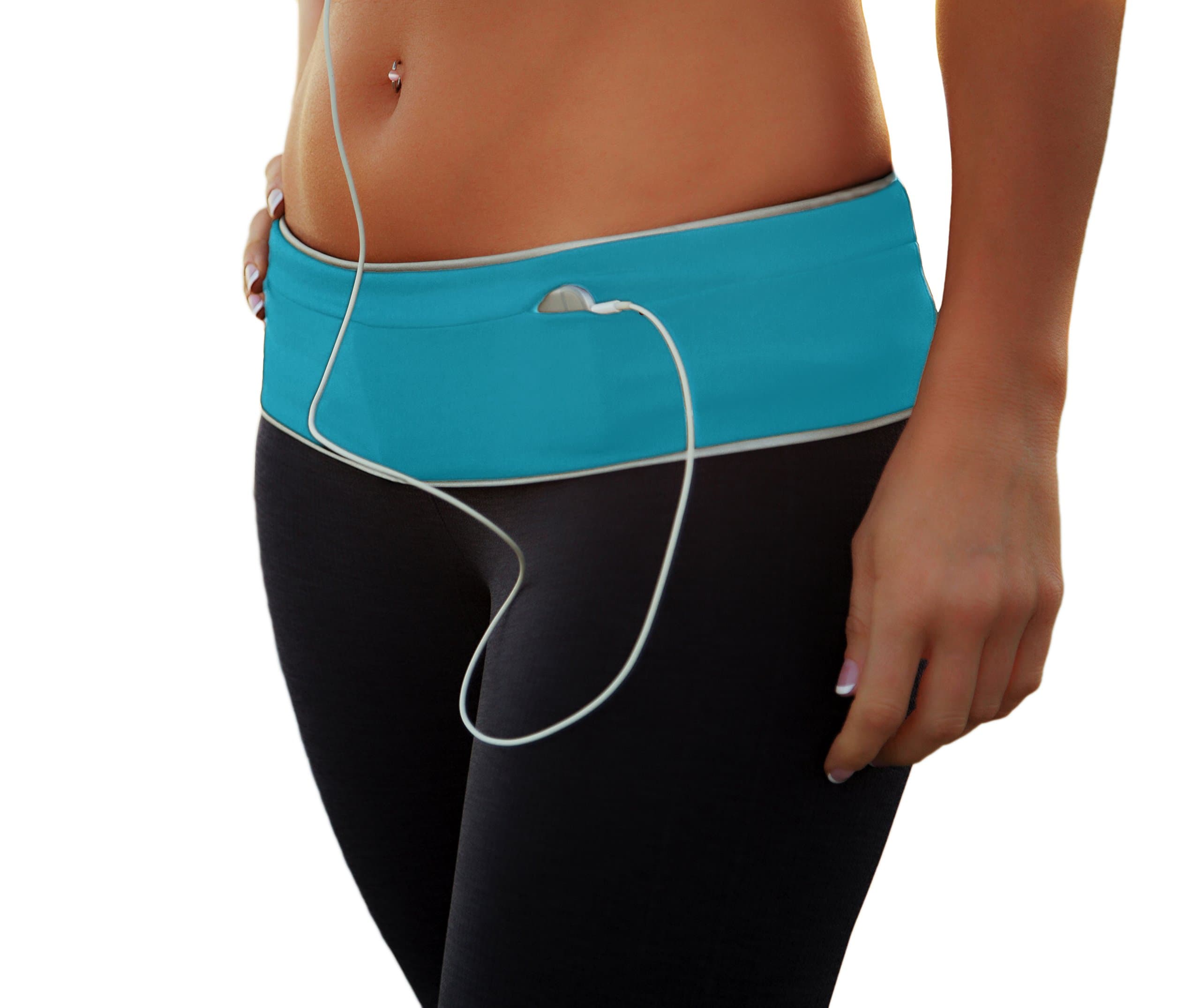 Reflective Running Belt with Zipper Pouch - Best Fanny Pack Fitness Flip Band - Waist Storage for Your Accessories - Apple iphone 5 and 6 Plus - Hiking - Workout - Jogging - Travel - Yoga - Fantastic for Women and Men - Satisfaction Guaranteed