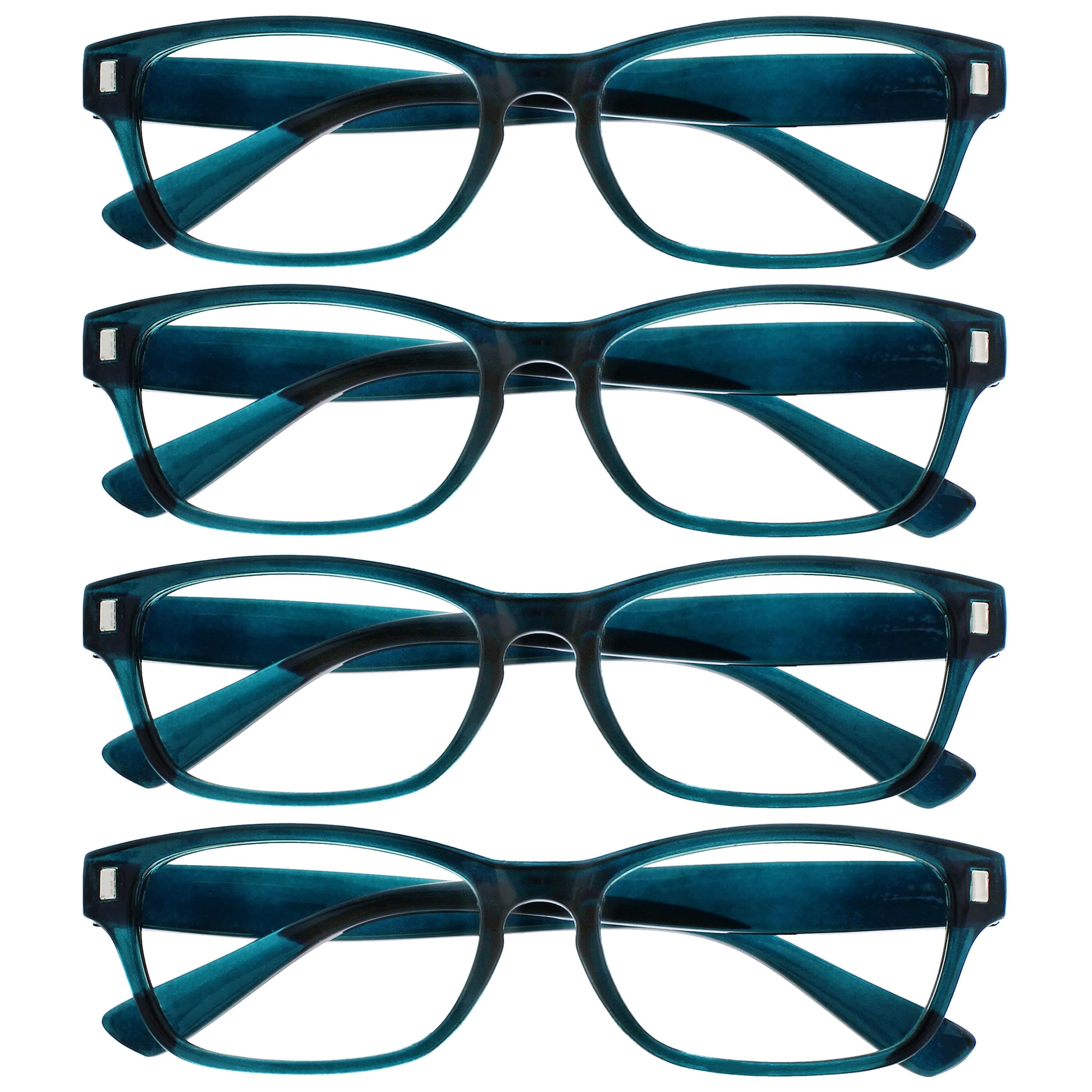 The Reading Glasses Company Aquamarine Readers Value 4 Pack Mens Womens RRRR77-Q +3.00