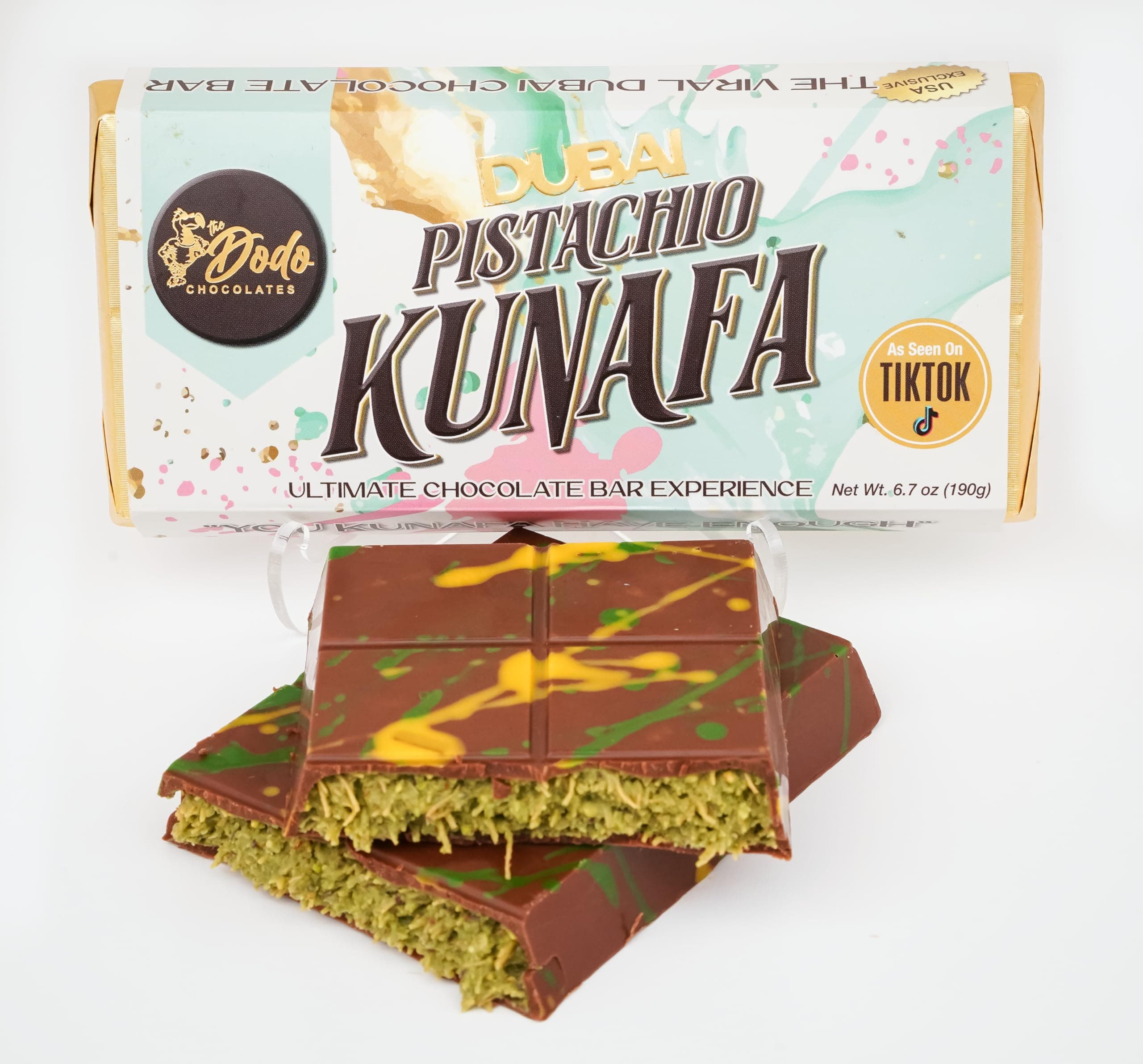 Viral Dubai Milk Chocolate Pistachio Kunafa Ultimate Chocolate Bar Experience