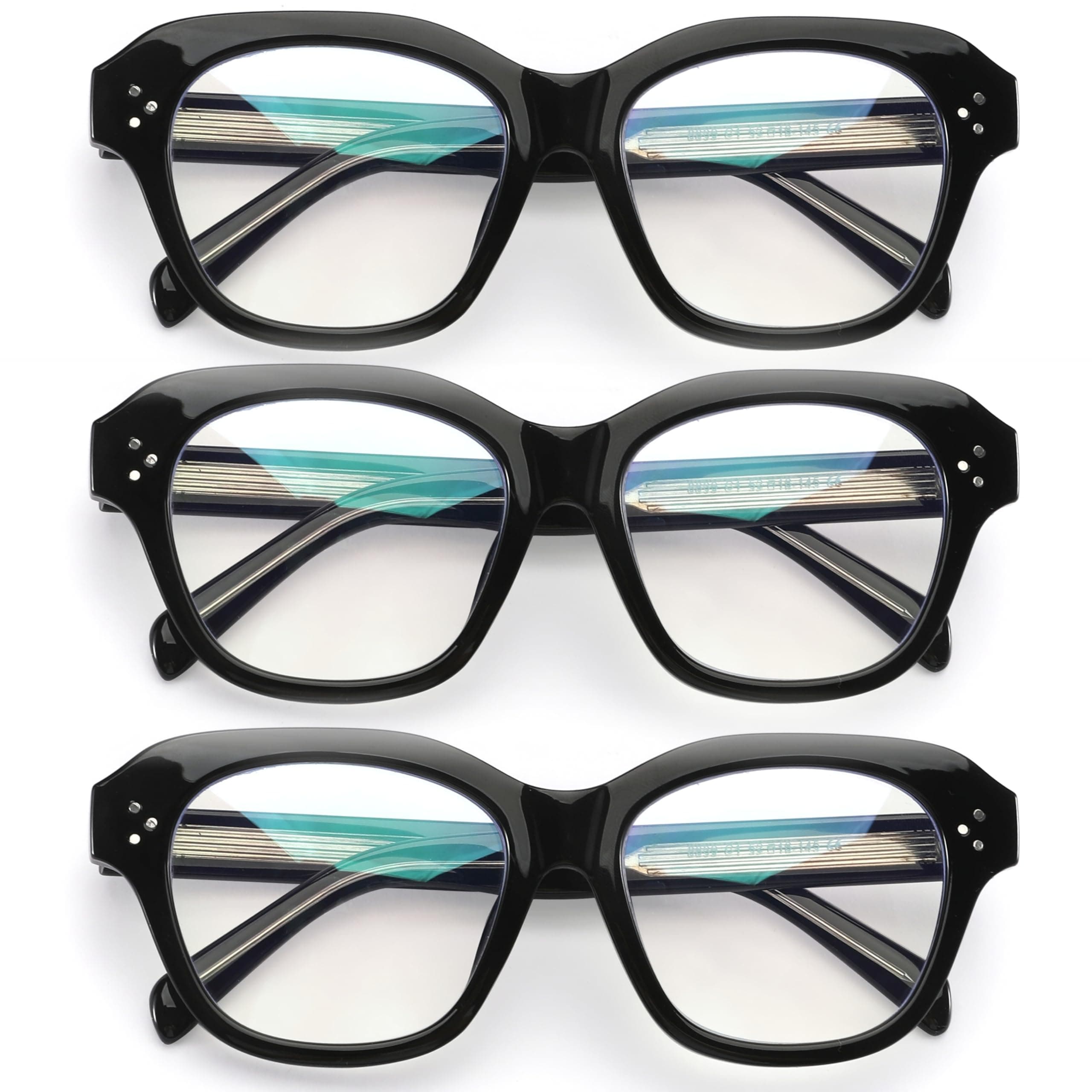 Blue Light Glasses for Women Men, 3 Pack Reading Glasses with Anti-Glare Lenses, Computer Glasses