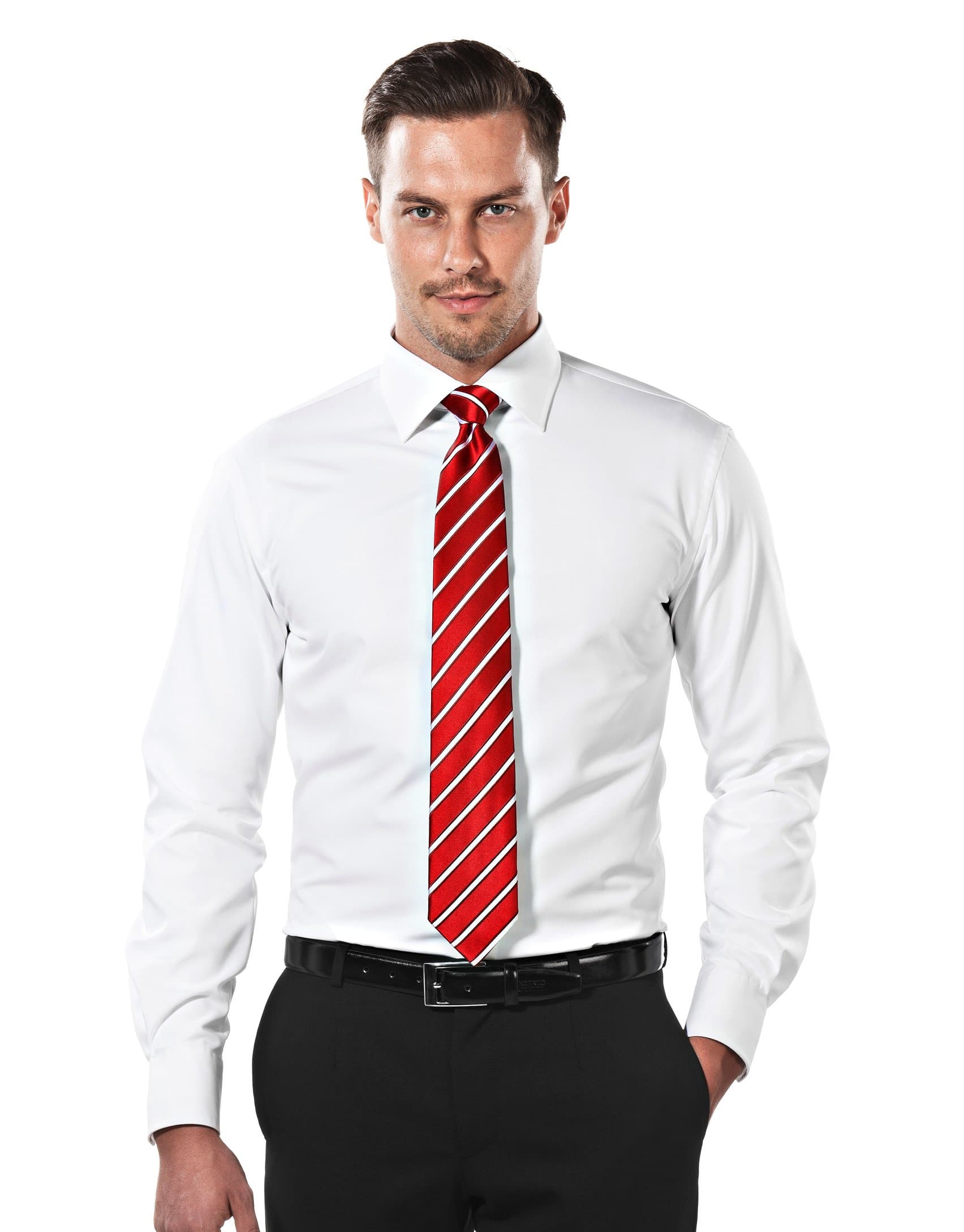 Vincenzo Boretti Men's Shirt Slim Fit Non Iron White,16.5"Neck