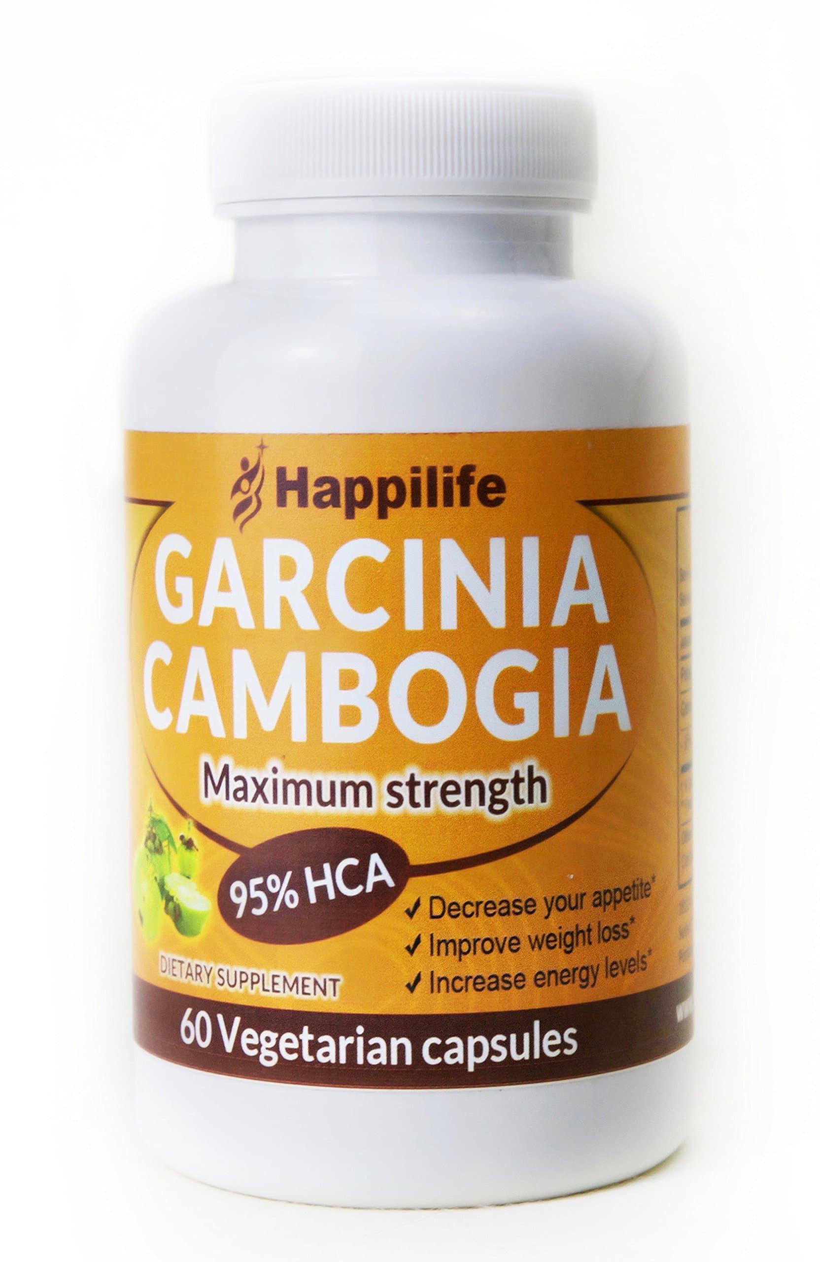 Happilife All Natural Garcinia Cambogia 95% HCA 60 Vegetarian Capsules Suitable for Men and Women