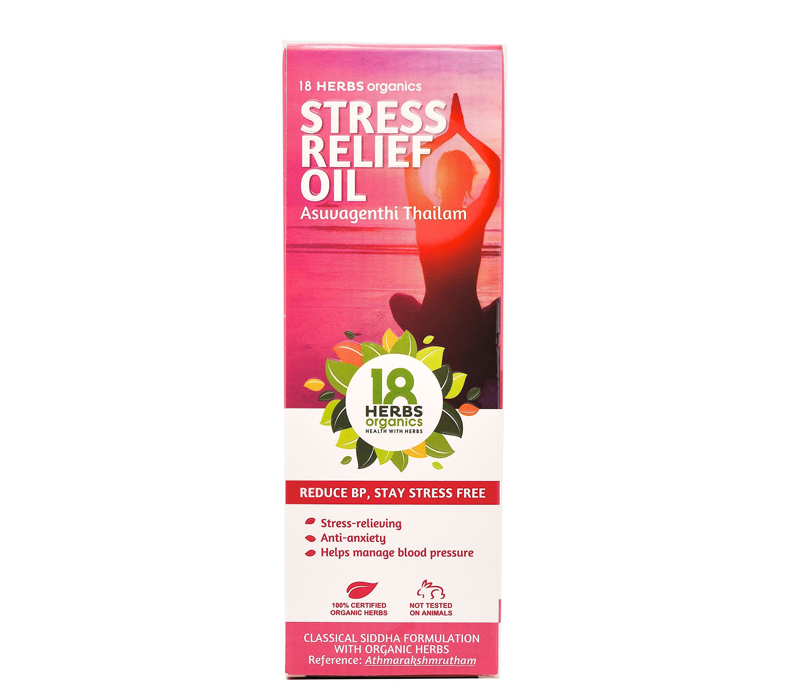 18 Herbs Organics Aswaganthi Balalakshathi Thailam | Anti Stress Massage Oil - 100 ml (Pack of 1) Best Stress and Anxiety Relief