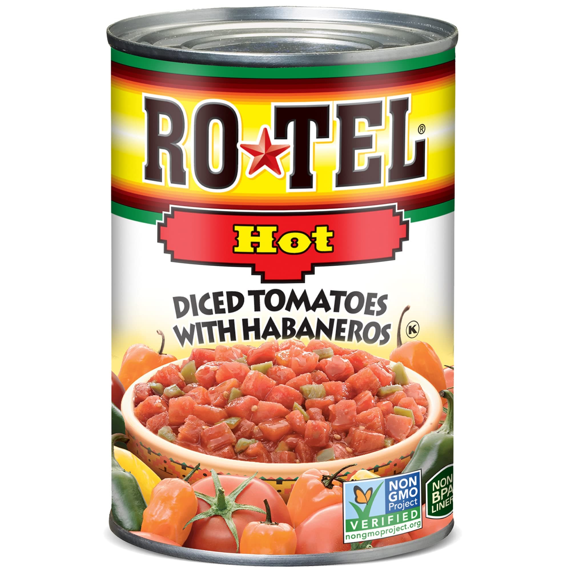ROTEL Hot Diced Tomatoes With Habaneros, Perfect for Taco & Dip Recipes, 10 oz.