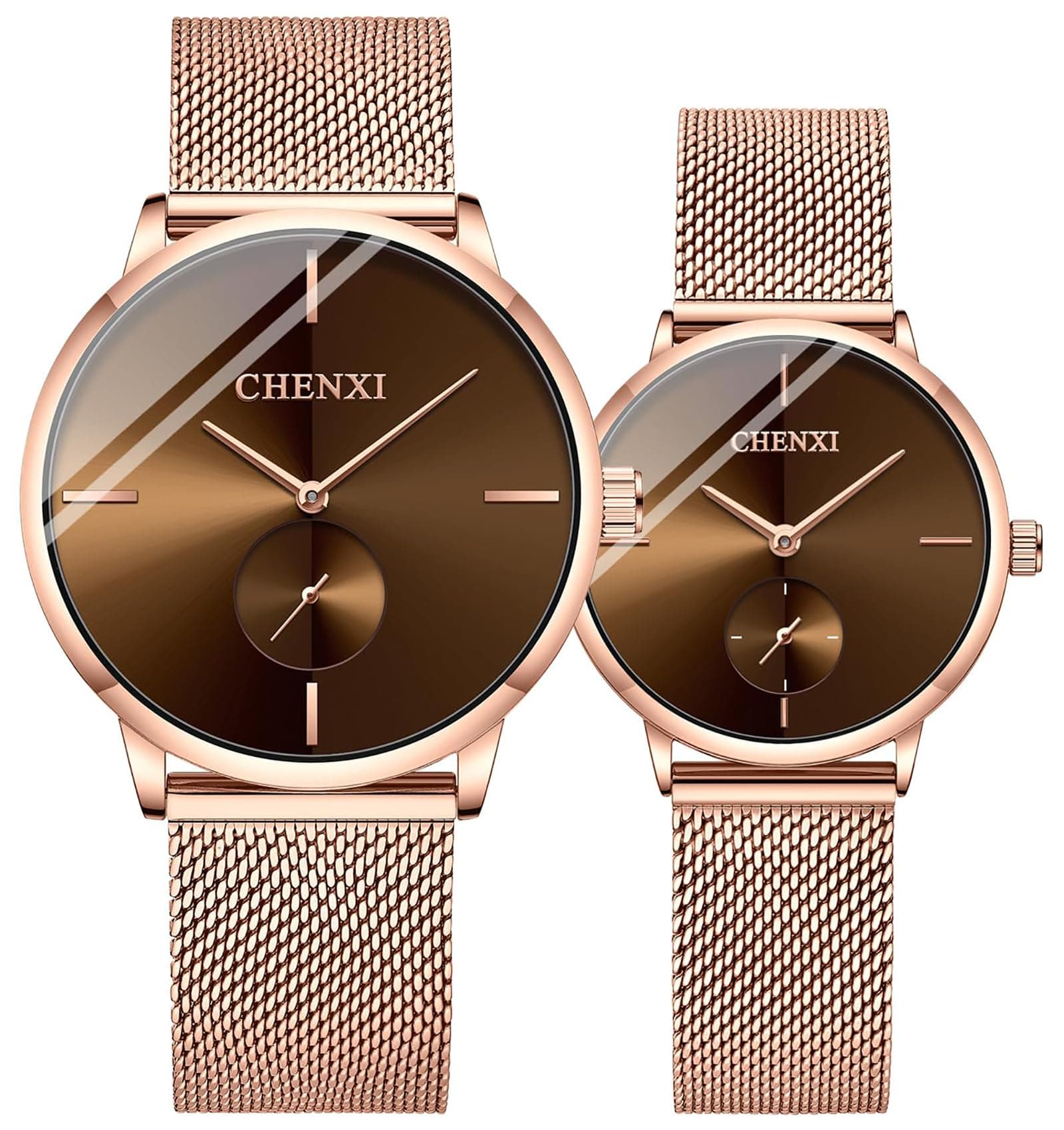 Couple Watches Men and Women Pair Quartz Watches Casual Stainless Steel Mesh Strap Fashion Watches