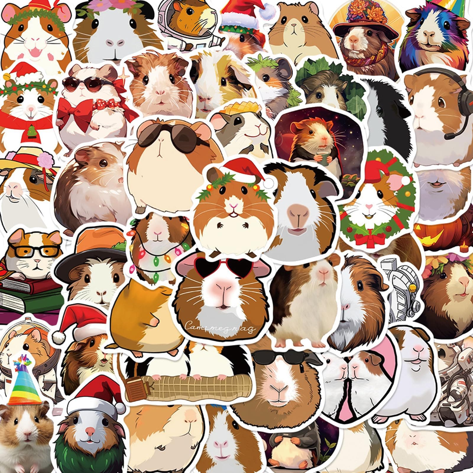50Pcs Domesticated Guinea Pig Sticker Vinyl Waterproof Stickers for Teens Adults Decals for Loptop Water Bottles Skateboard Phone (Domesticated Guinea Pig)