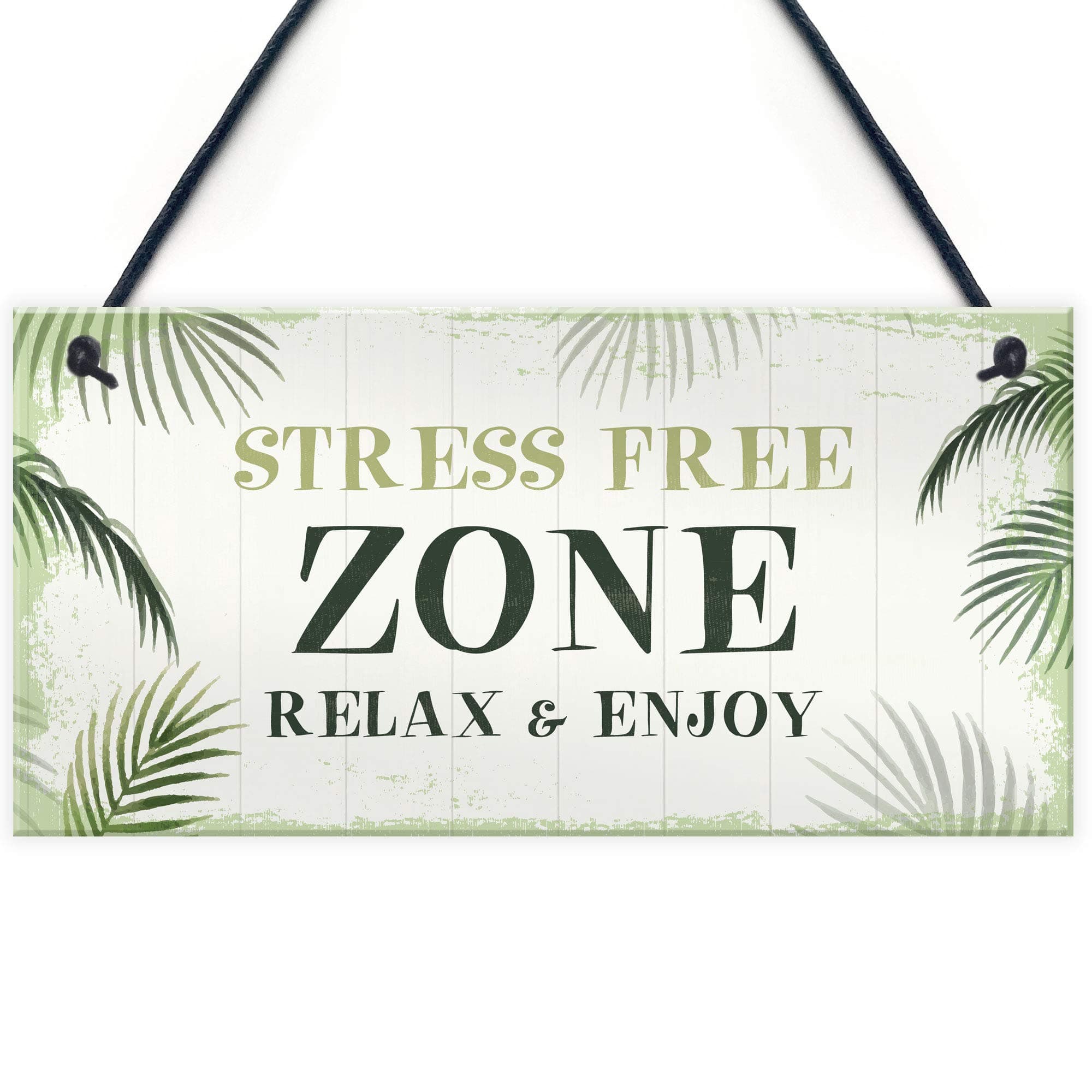 Red Ocean Shabby Chic Stress Free Zone Sign Hot Tub Plaque Garden Shed Summer House Sign