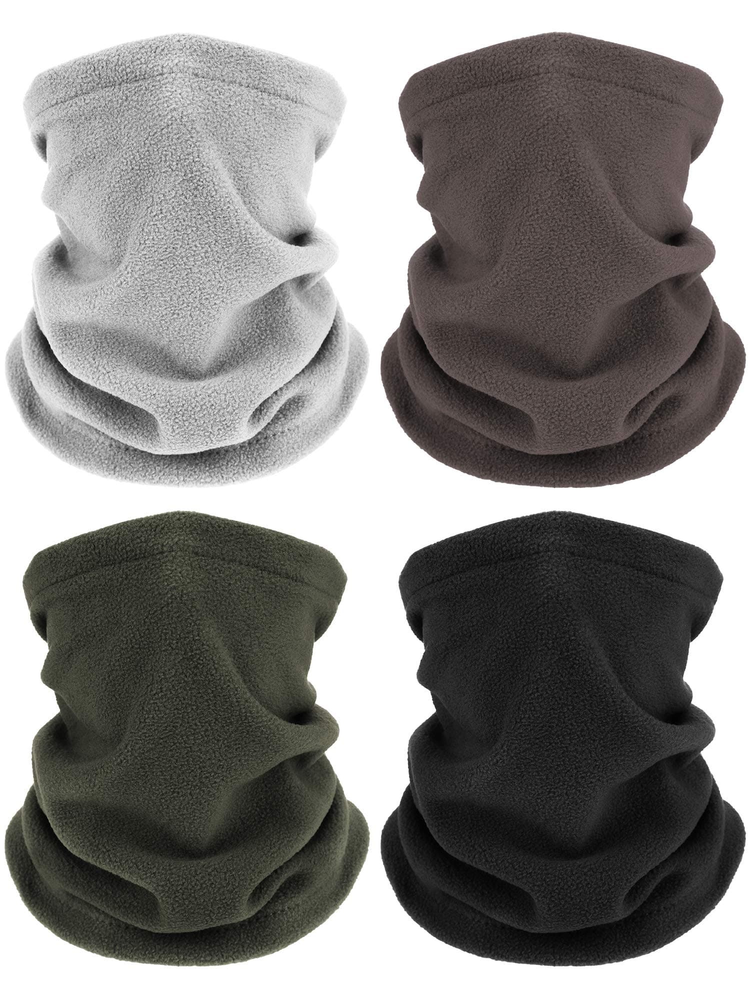 4 Pieces Winter Neck Warmers Neck Gaiter Scarf Windproof Face Covering