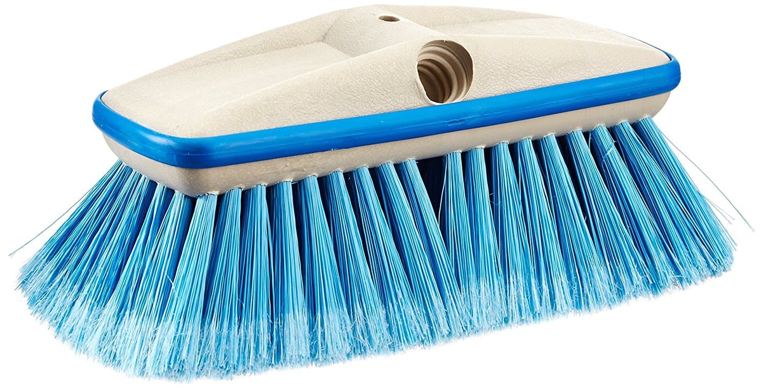 Premium Medium Wash 8" Brush Head W/Bumper - Dual Connections Fit Either Standard 3/4" Threaded Poles or Extend-A-Brush Handles (Medium) (Blue) (040162)